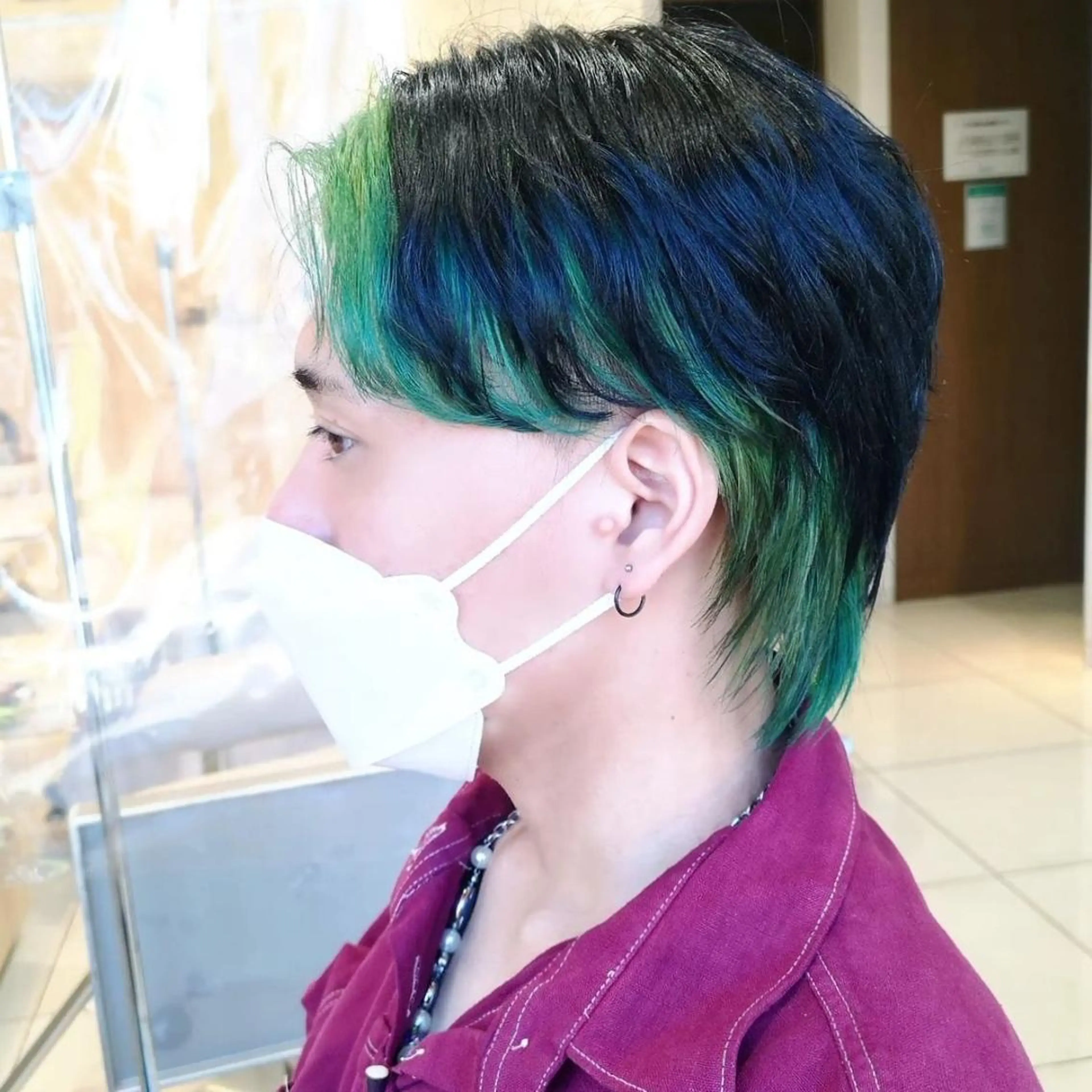 メンズ カラー 渡辺 愛枝/艶カラー🩵のヘアスタイル