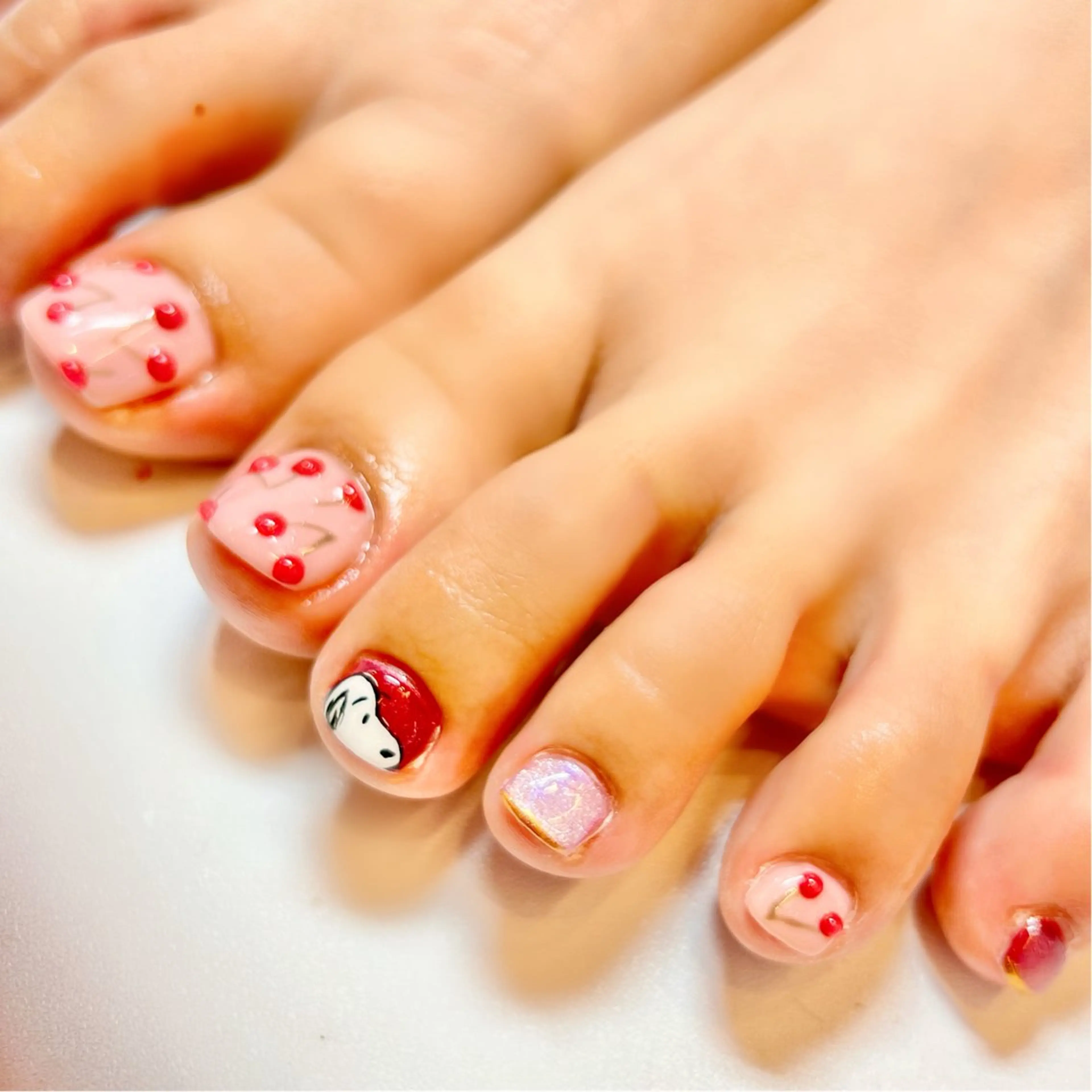 ネイル アートネイル オーロラネイル ジェルネイル 韓国ネイル ロングネイル フットネイル clover nailのネイルデザイン