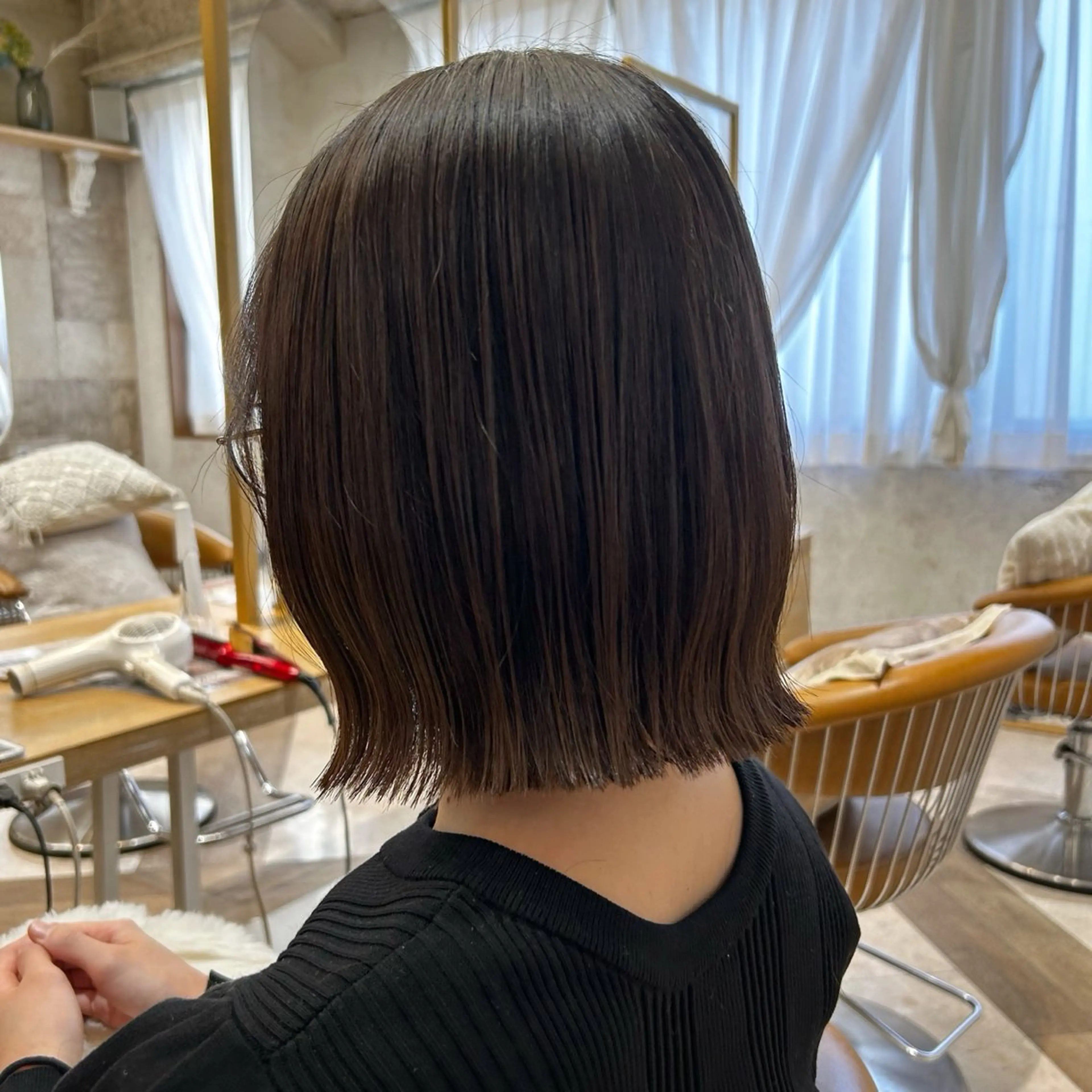 ミディアム カット ヘアカラー 艶カラー/ボブ /似合わせ/田口愛那のヘアスタイル