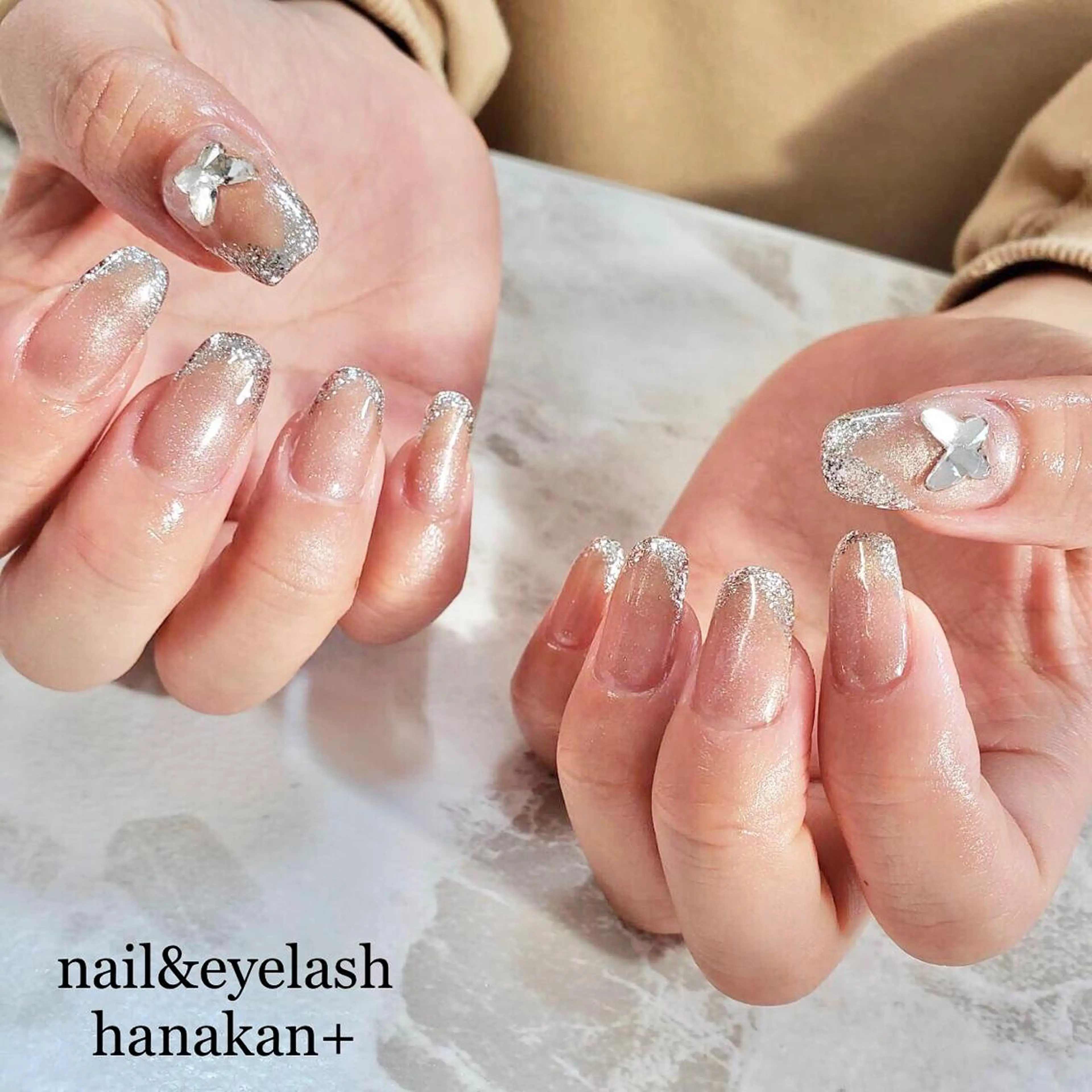 ネイル フレンチネイル ガラスフレンチ ハンドネイル S Fumiのネイルデザイン