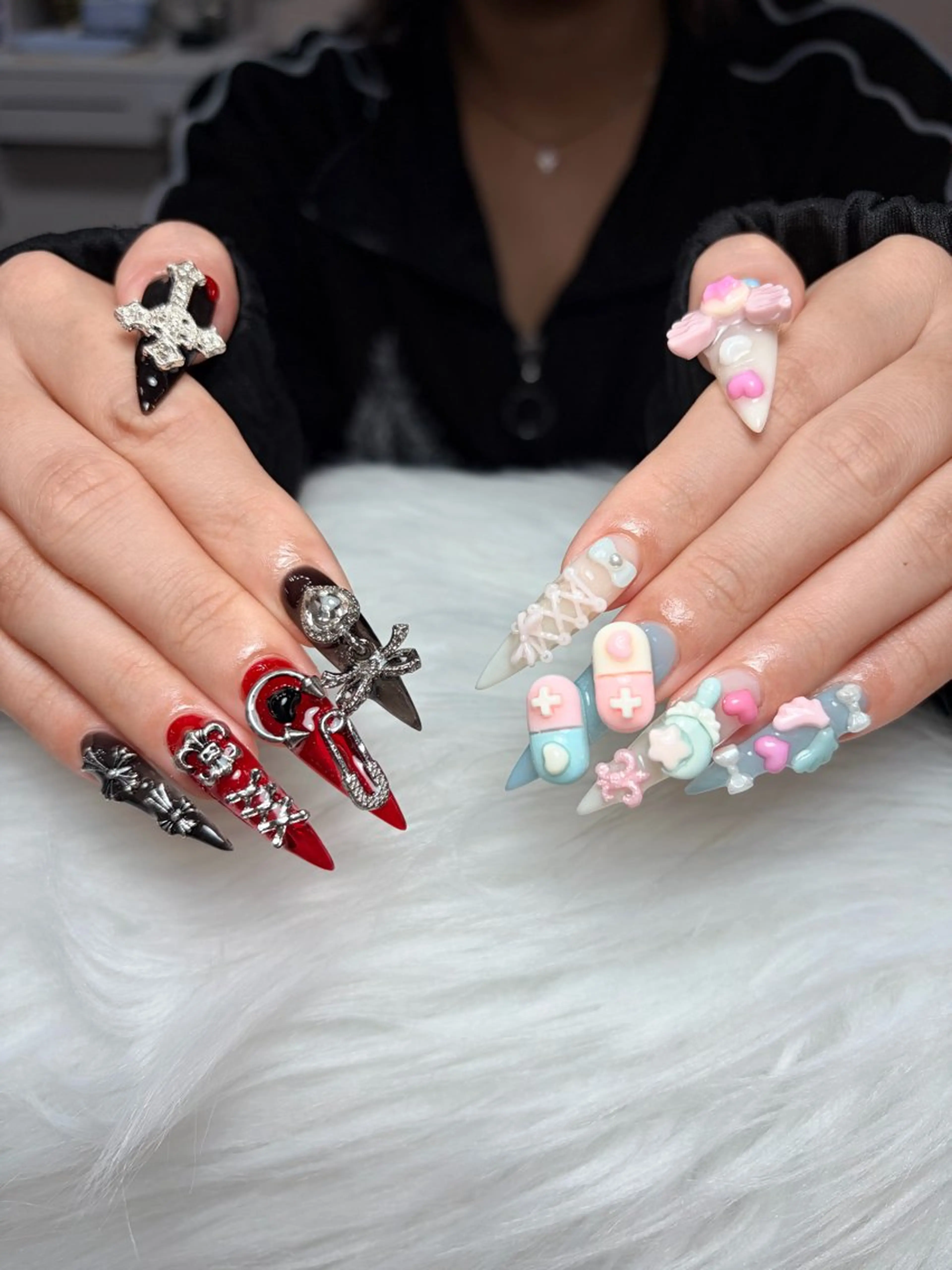 ネイル アートネイル 長さ出し ジェルネイル マグネットネイル ニュアンスネイル ハンドネイル Cloudy Chan Nailのネイルデザイン