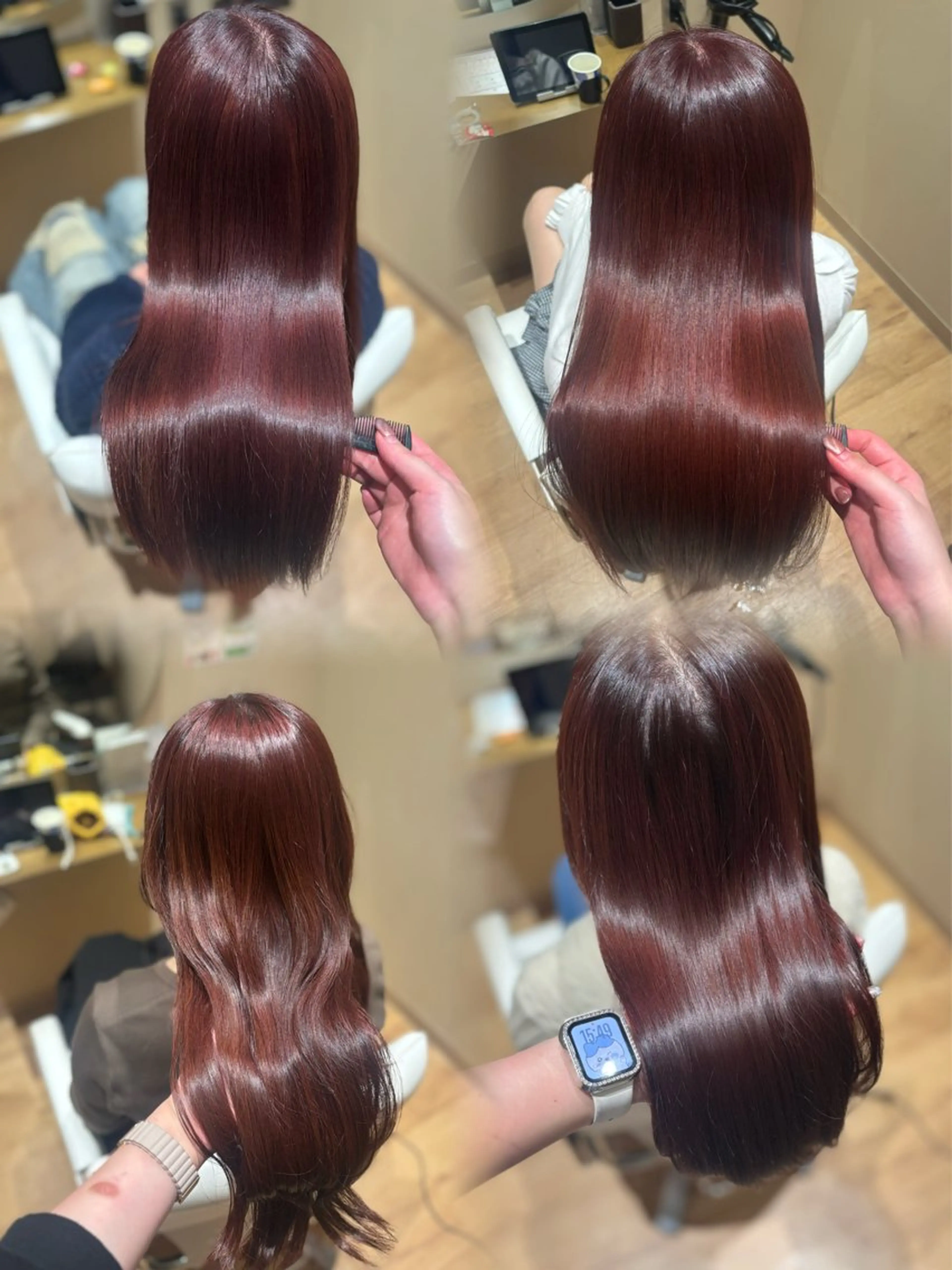 セミロング ヘアカラー トリートメント 中島愛佳🐥⸒⸒ 縮毛矯正/艶髪カラーのヘアスタイル