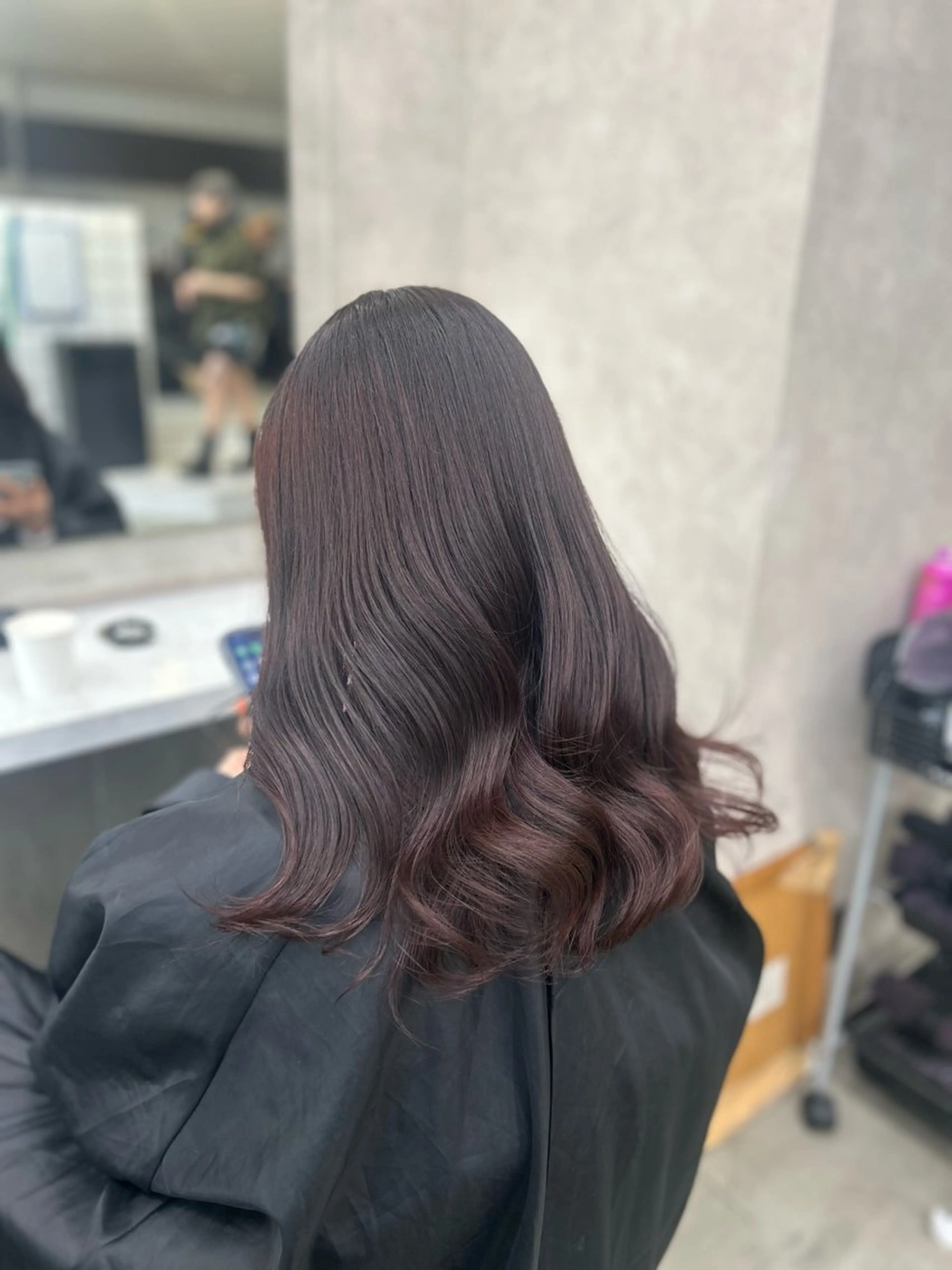 ロング カラー パーマ ヘアアレンジ メンズ キッズ ブリーチなしカラー/ ブラウン/レイヤーのヘアスタイル