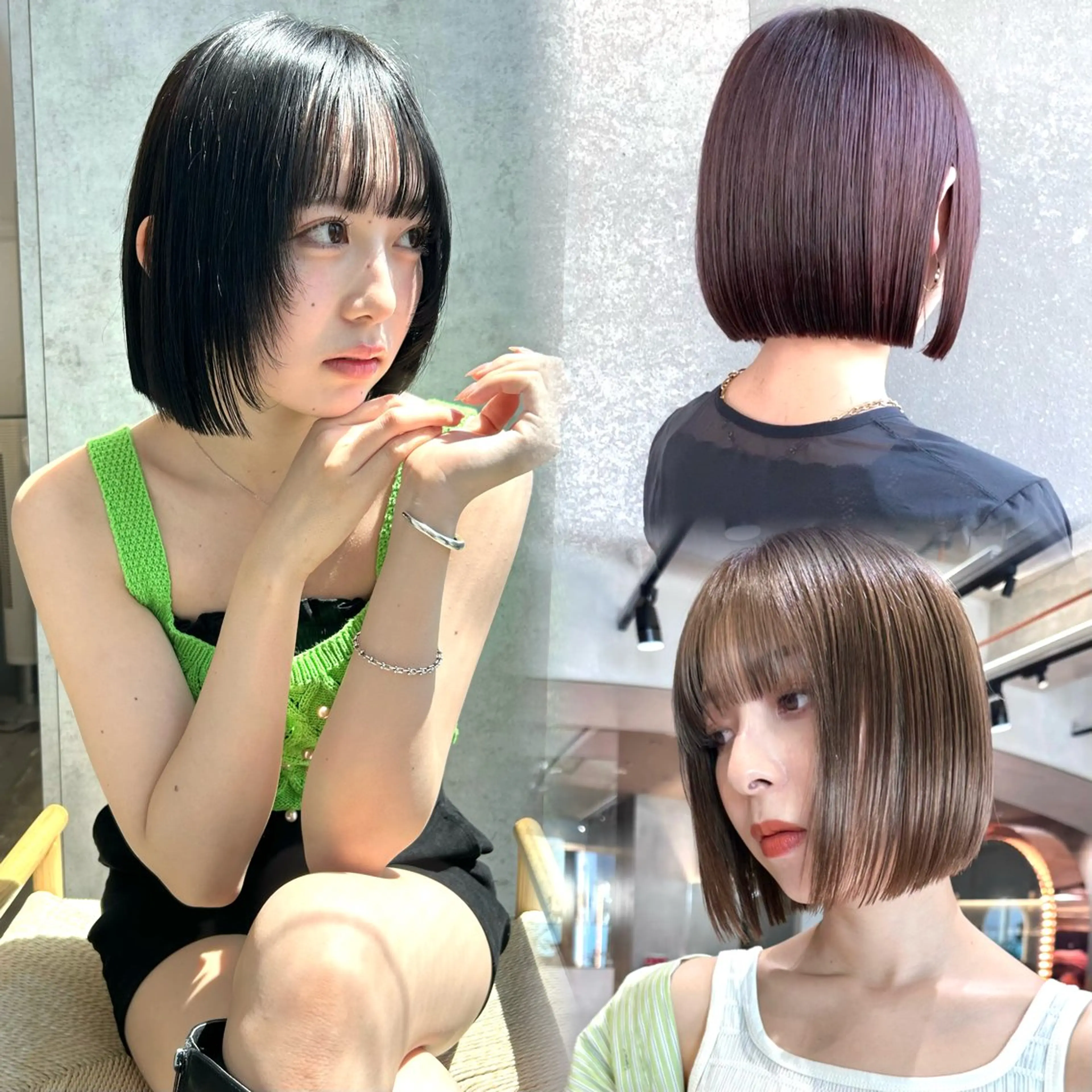 ミディアム 切りっぱなしボブ ボブ くびれヘア タンバルモリ 似合わせカット カット ヘアカラー トリートメント ボブ/くびれボブ/ 髪質改善/Ru-kaのヘアスタイル