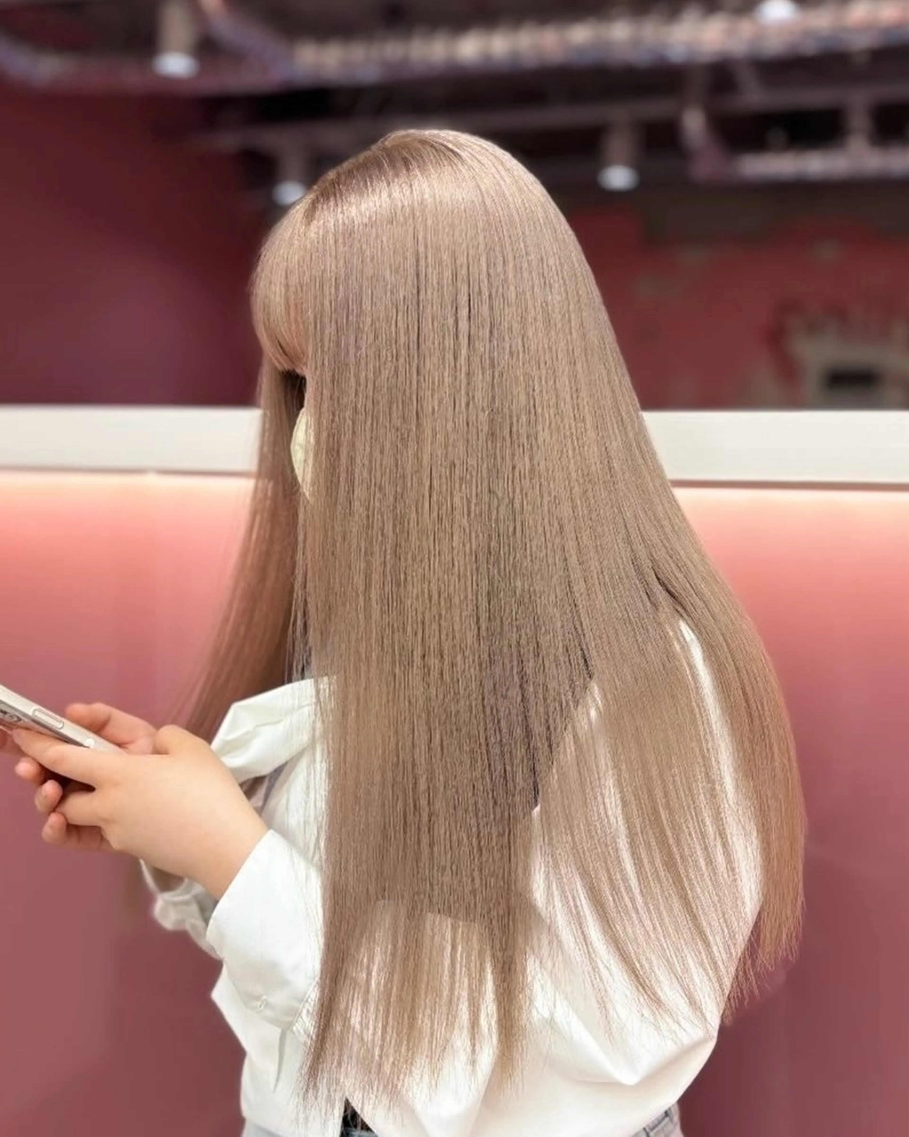 カラー 田中麻鈴/ハイトーン /ミルクティーのヘアスタイル