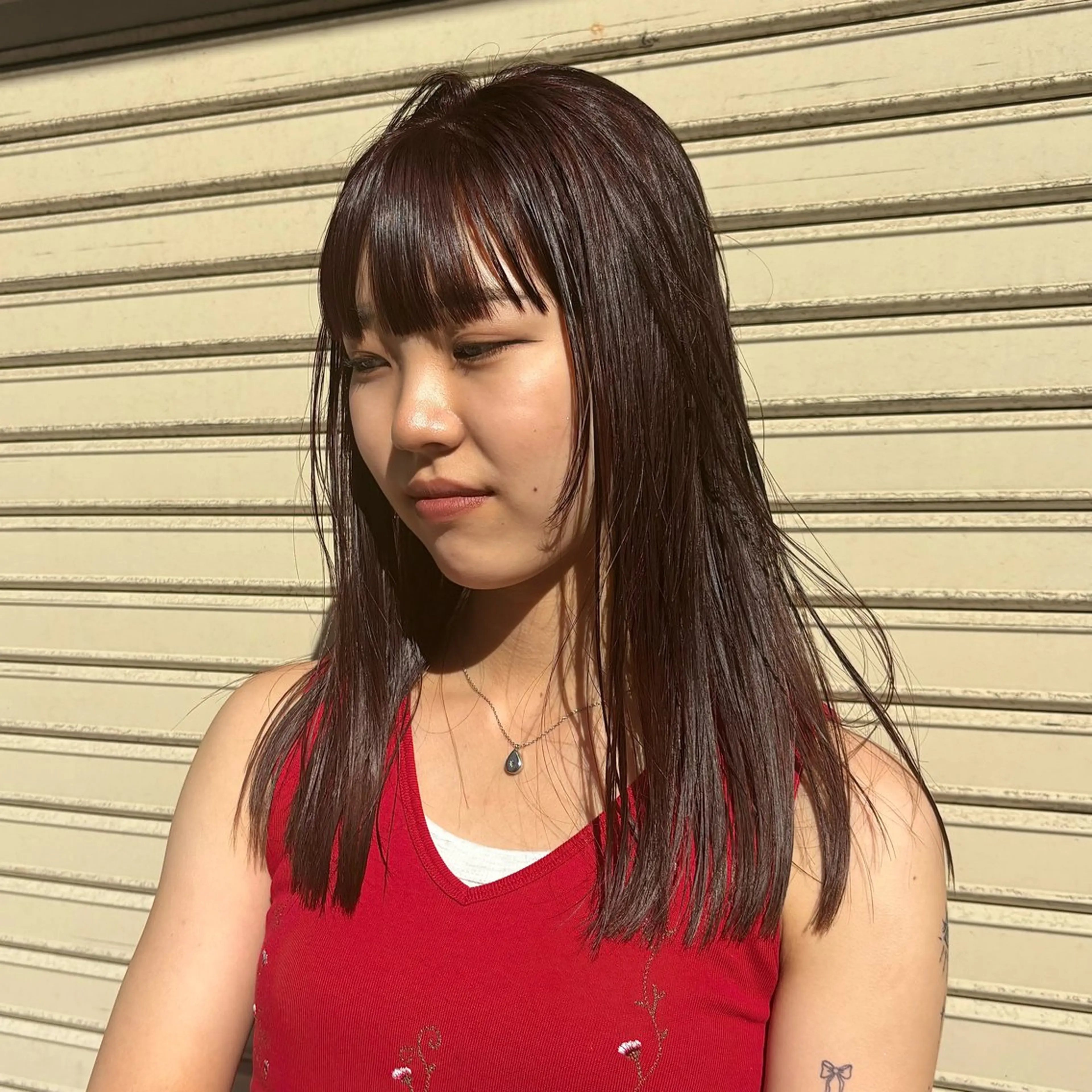 ロング カラー レッドカラー ヘアカラー izumi/ ボブ/パーマのヘアスタイル