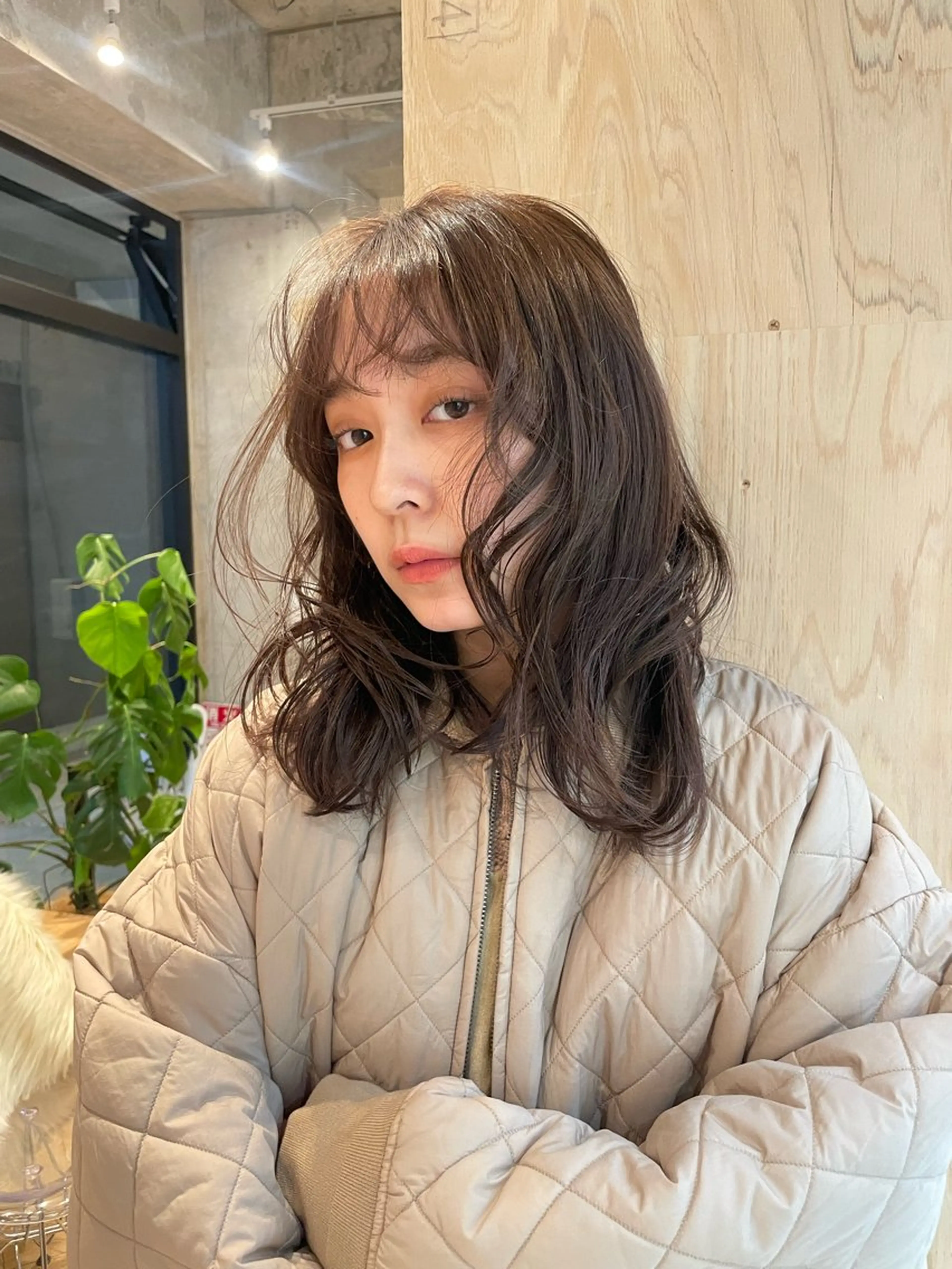 セミロング ヘアカラー トリートメント 似合わせ/ベージュ /レイヤー/りほ🤍のヘアスタイル