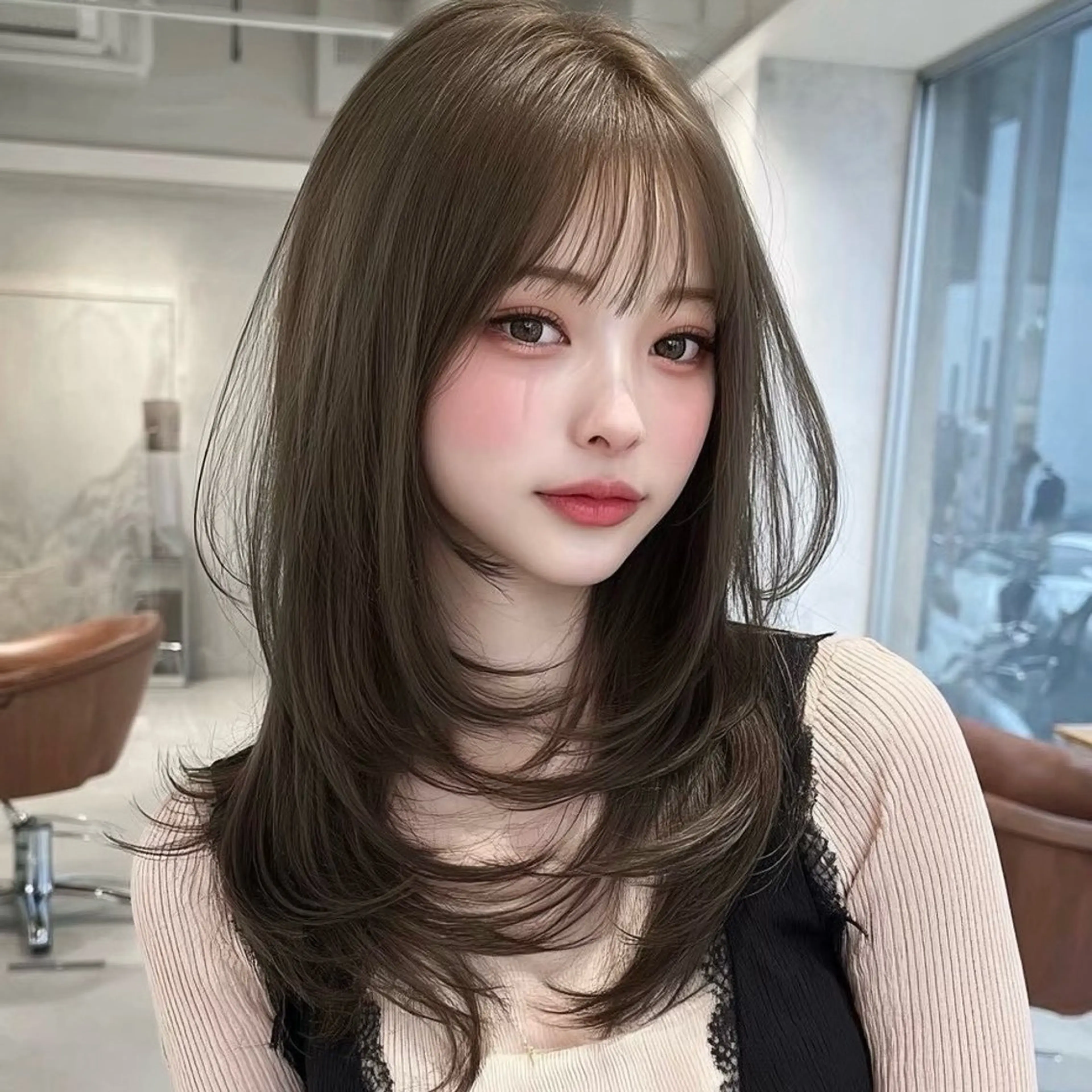 ミディアム 髪質改善 韓国風ヘア トリートメント hina/艶カラー/ 縮毛矯正/梅田のヘアスタイル