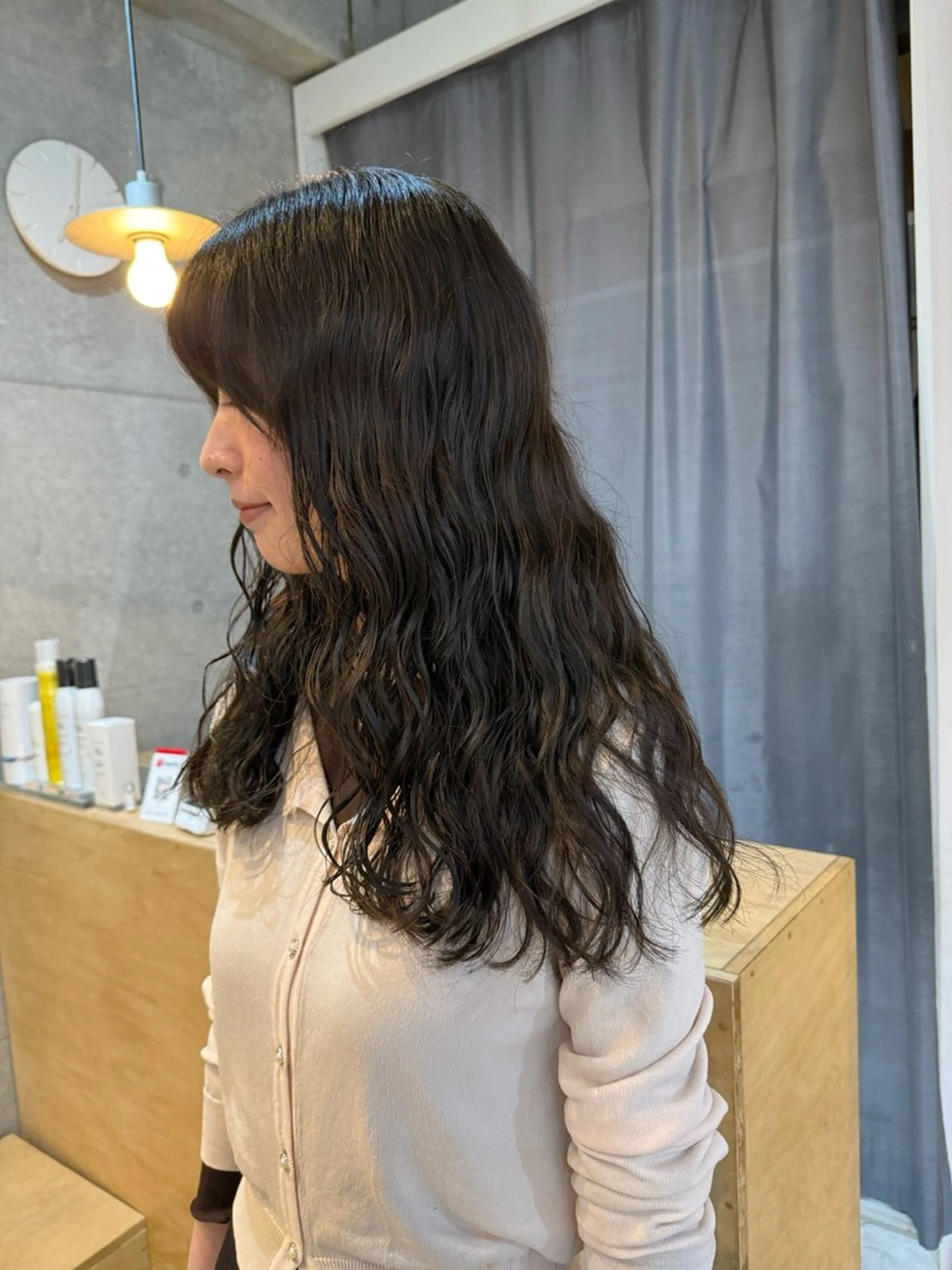 セミロング カット ヘアカラー パーマ デジタルパーマ/ ウェーブパーマ/神野のヘアスタイル