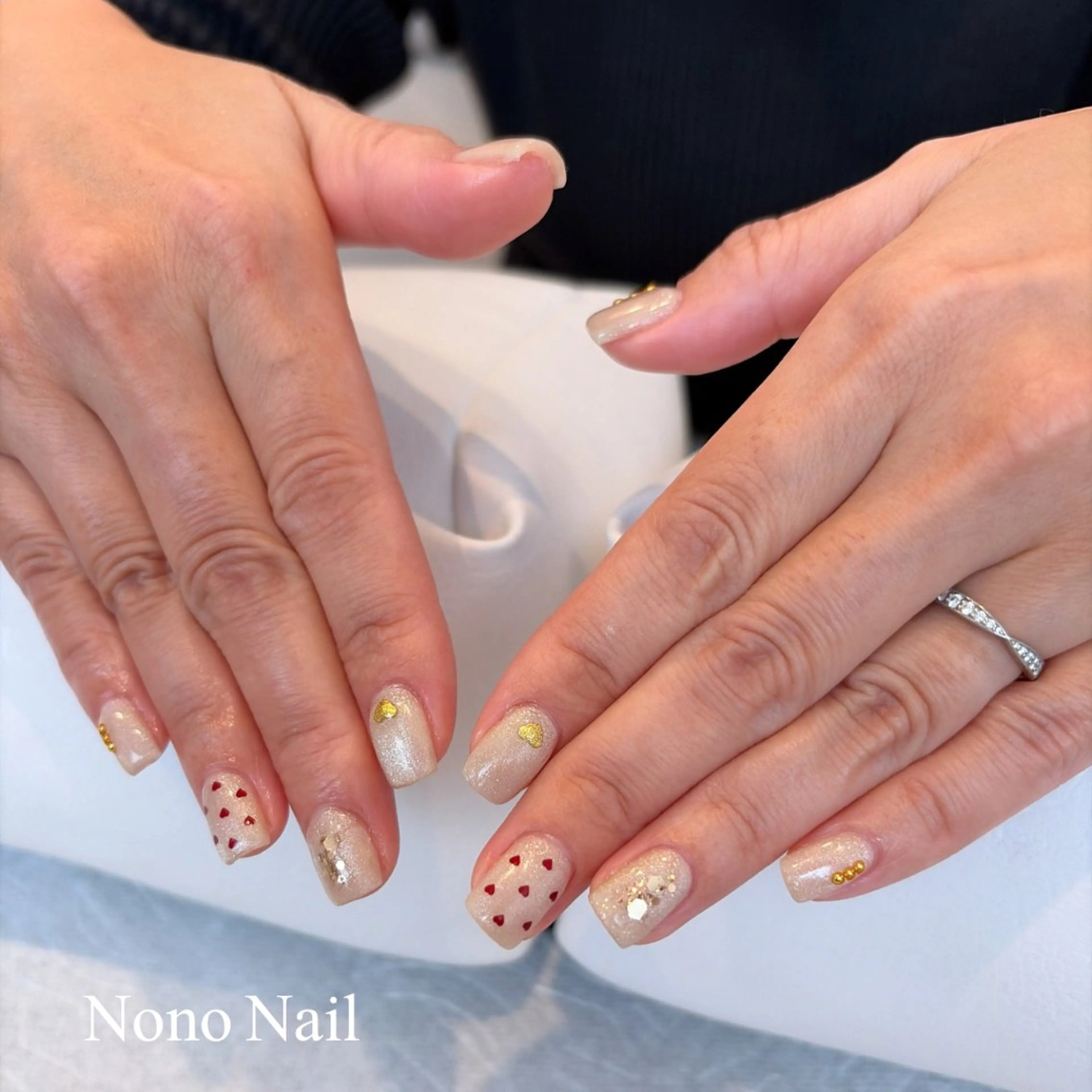 ネイル ハート ハンドネイル Nono Nail ノノネイルのネイルデザイン