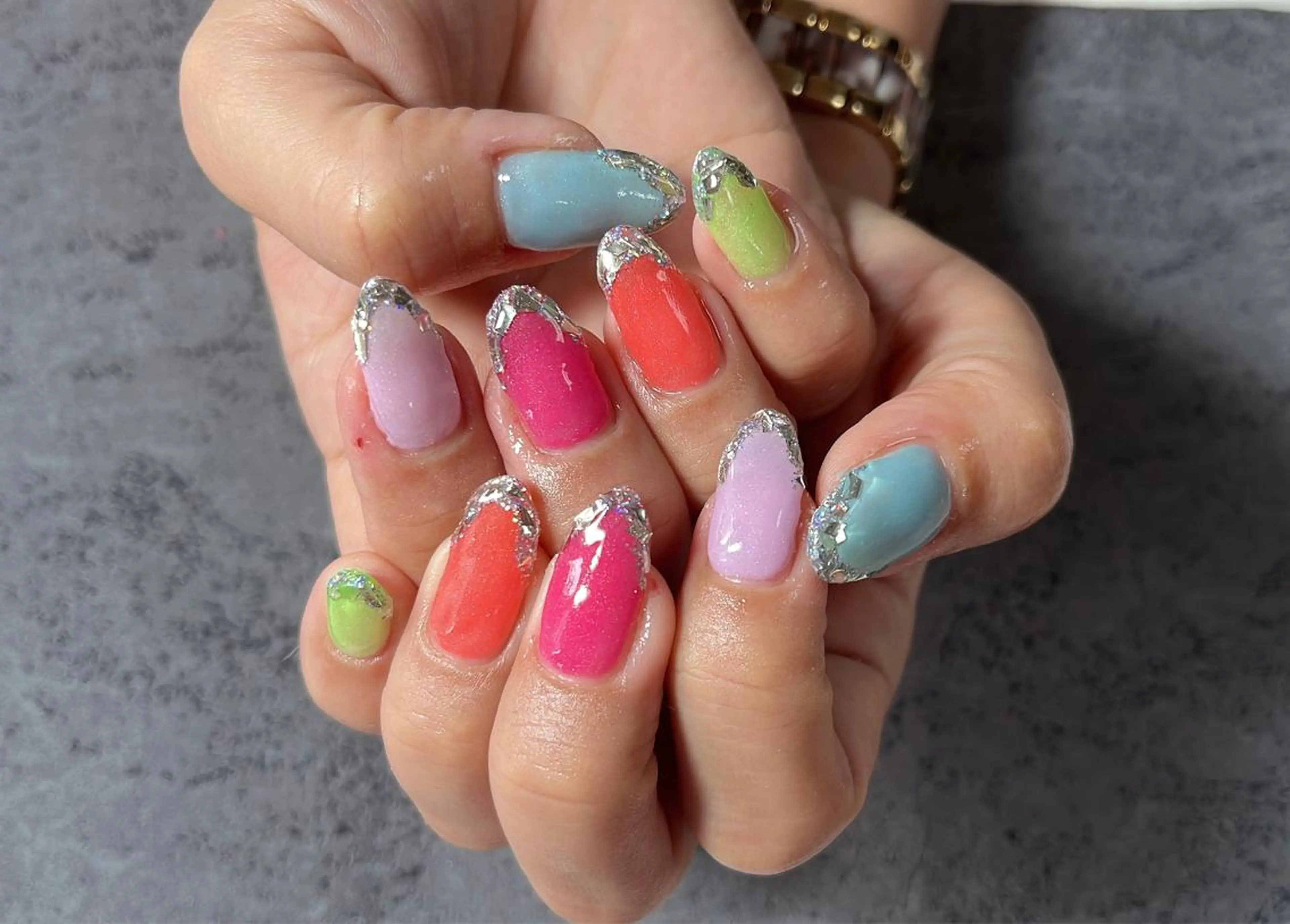ネイル フレンチネイル ジェルネイル ガラスフレンチ Mimi Nailのネイルデザイン