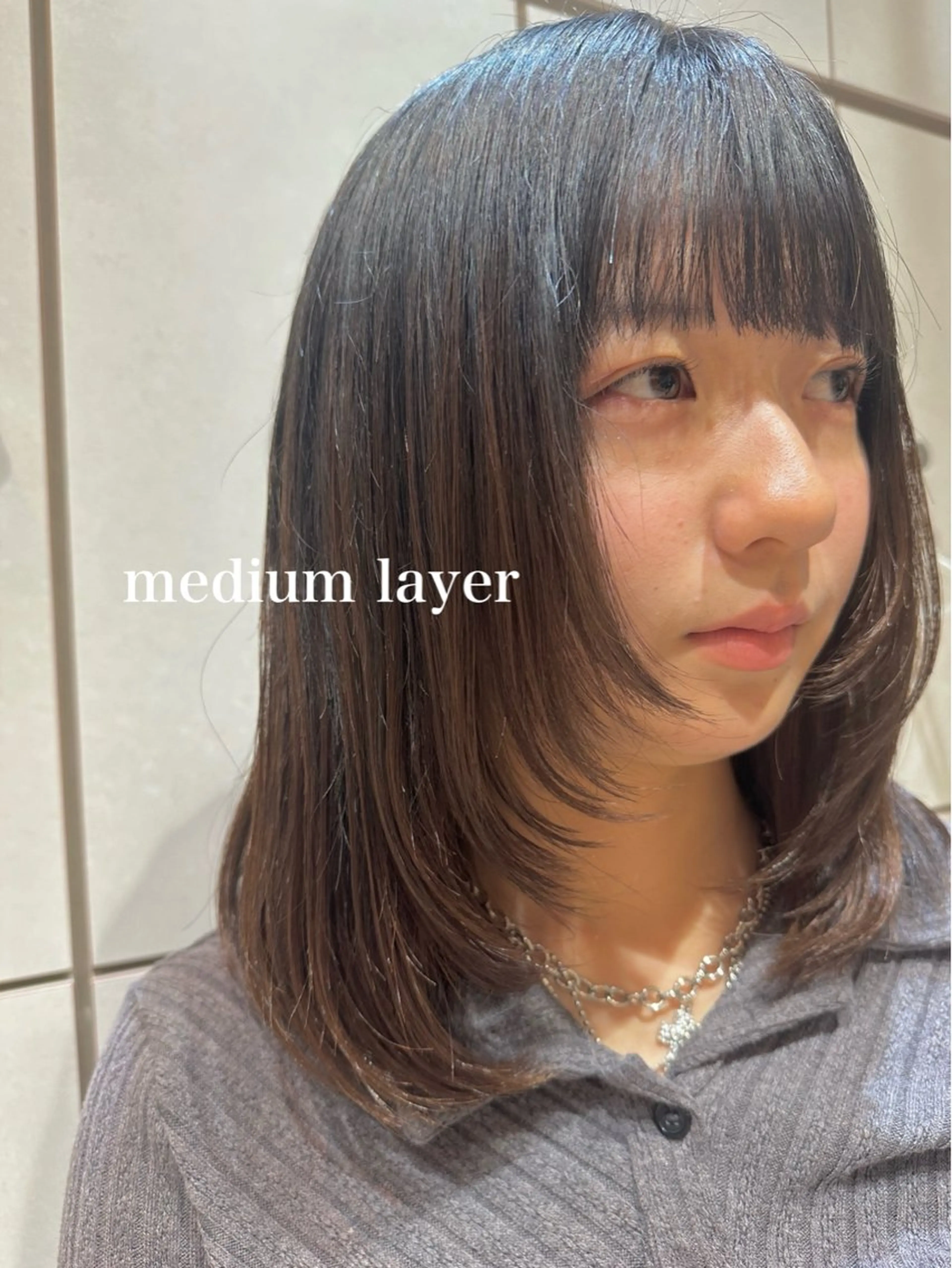 ミディアム 美髪矯正/渡辺 りんのヘアスタイル