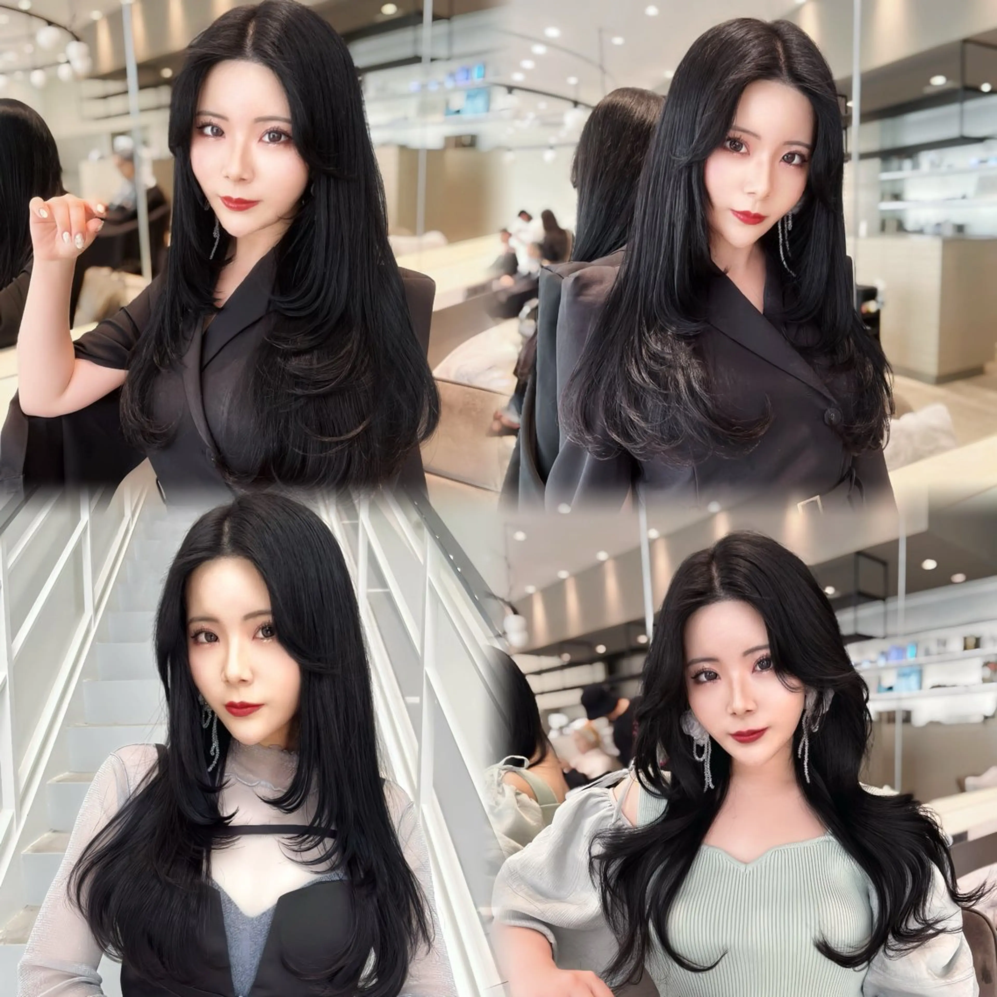 ロング カラー ヘアアレンジ レイヤー/髪質改善 /透け感カラー/艶髪のヘアスタイル