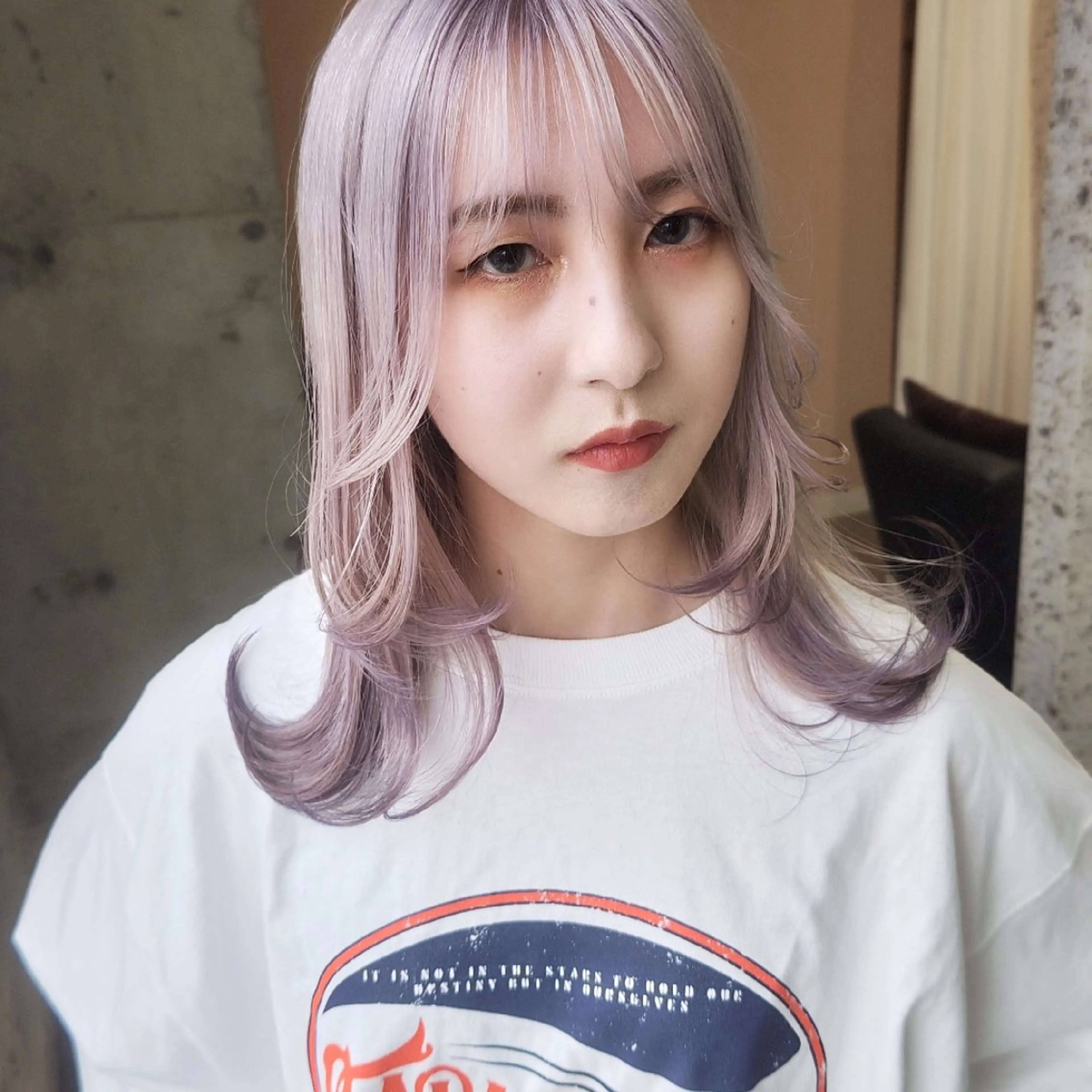 ミディアム カラー ラベンダーカラー Mood hair salon所属・髪質改善.縮毛矯正 ×韓国ヘアyukiのヘアスタイル