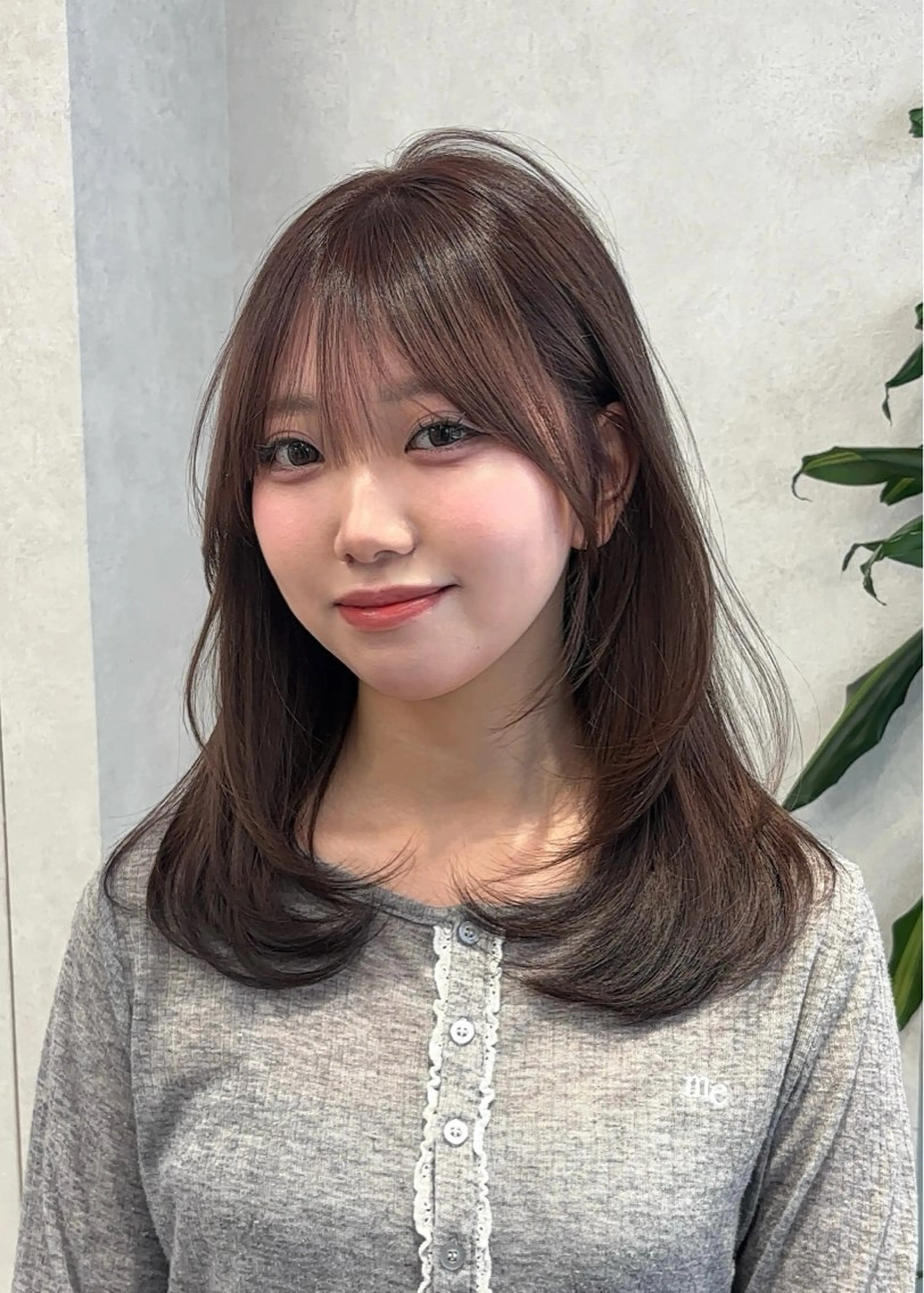 セミロング 結べるレイヤーカット /カラー/あさかのヘアスタイル