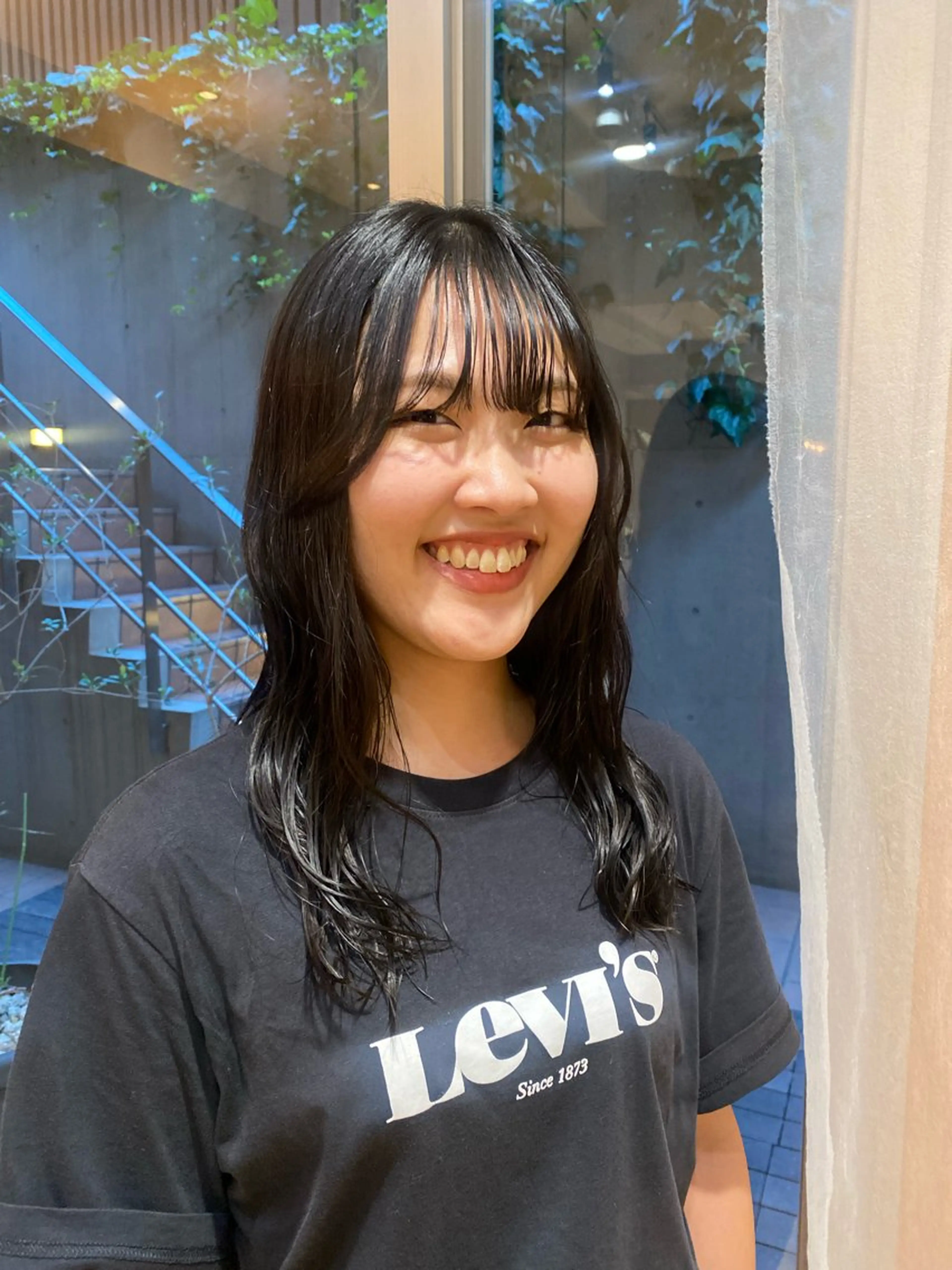 セミロング カット パーマ トリートメント 大人可愛い♡コテ巻き パーマ🌼杉田 萌恵のヘアスタイル