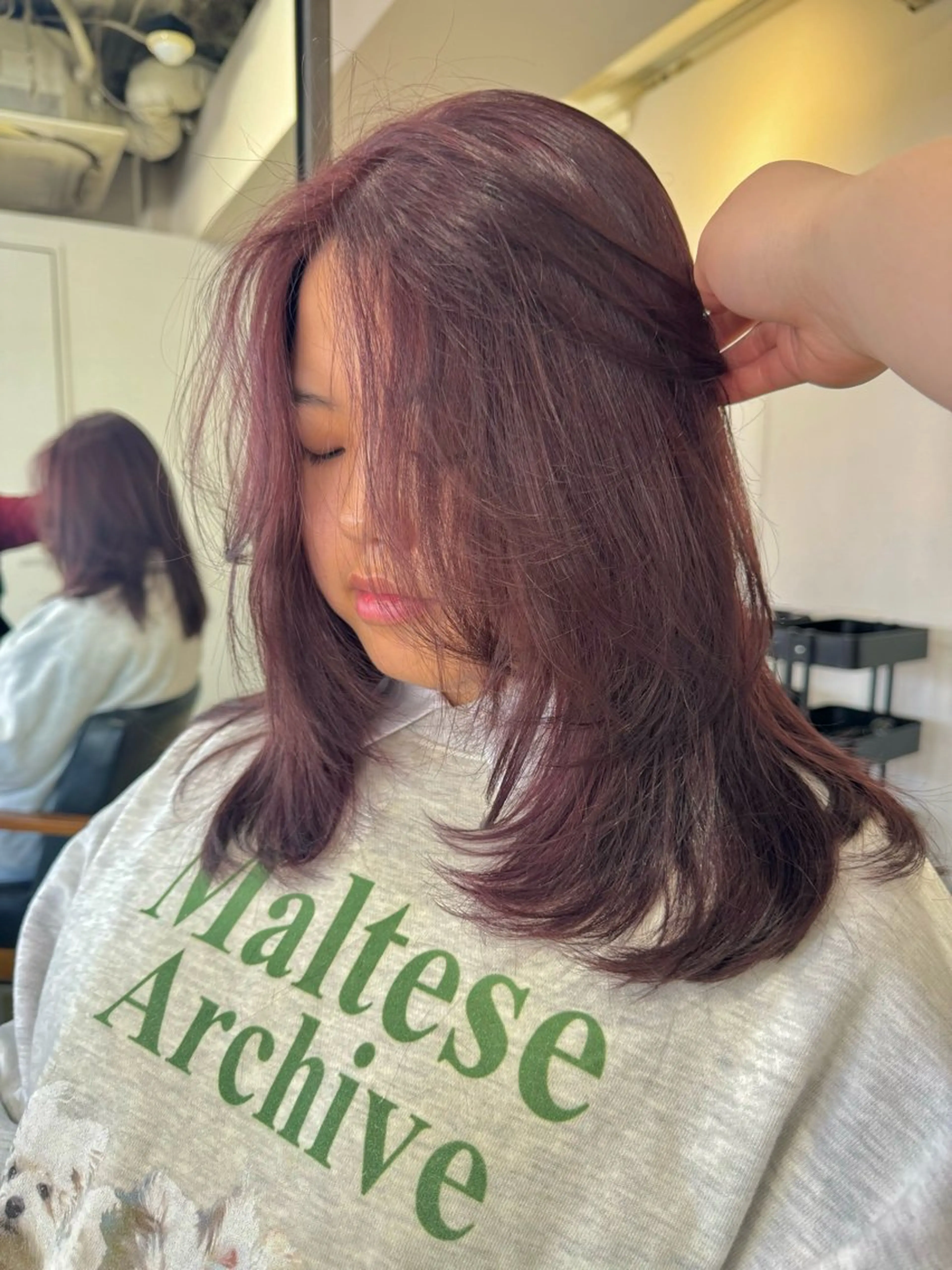 ミディアム カラー ヘアアレンジ ブリーチ ブリーチなしカラー 🪽似合わせカラー RENA.🪽🩶のヘアスタイル