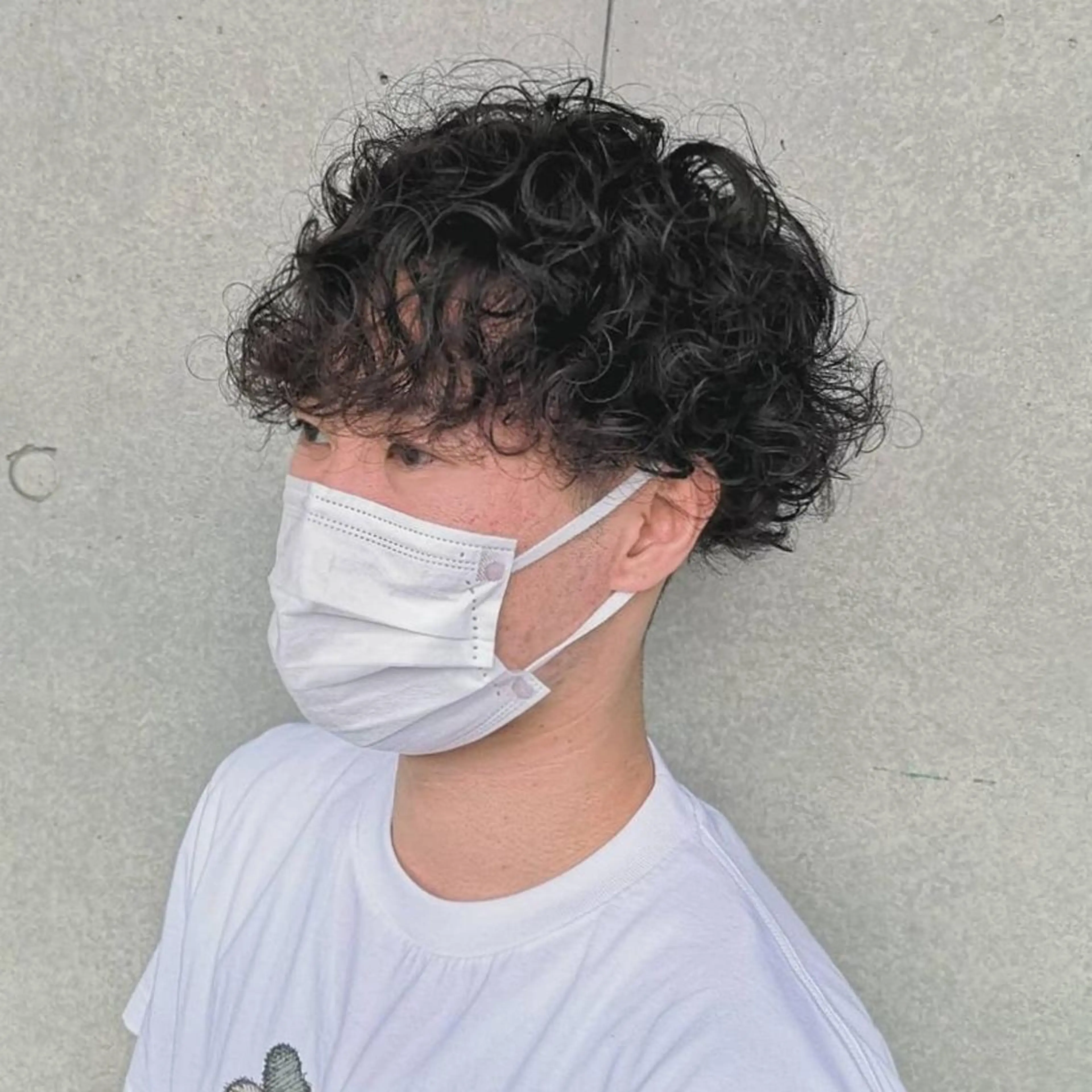 メンズ パーマ 渡辺 愛枝/艶カラー🩵のヘアスタイル