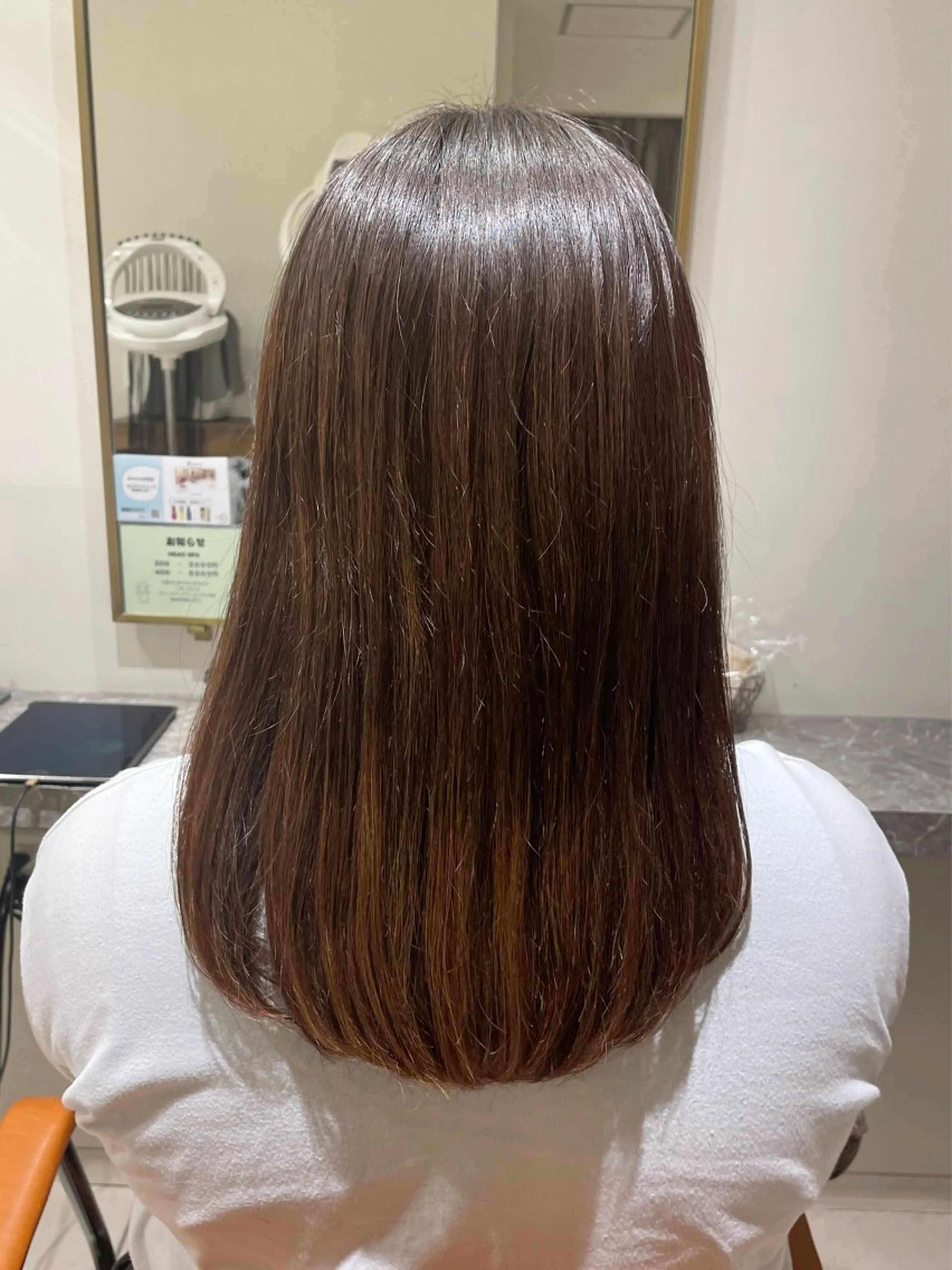 セミロング カラー カット ヘアカラー トリートメント 暖色/ベージュ/ メンズ/鈴木彩のヘアスタイル