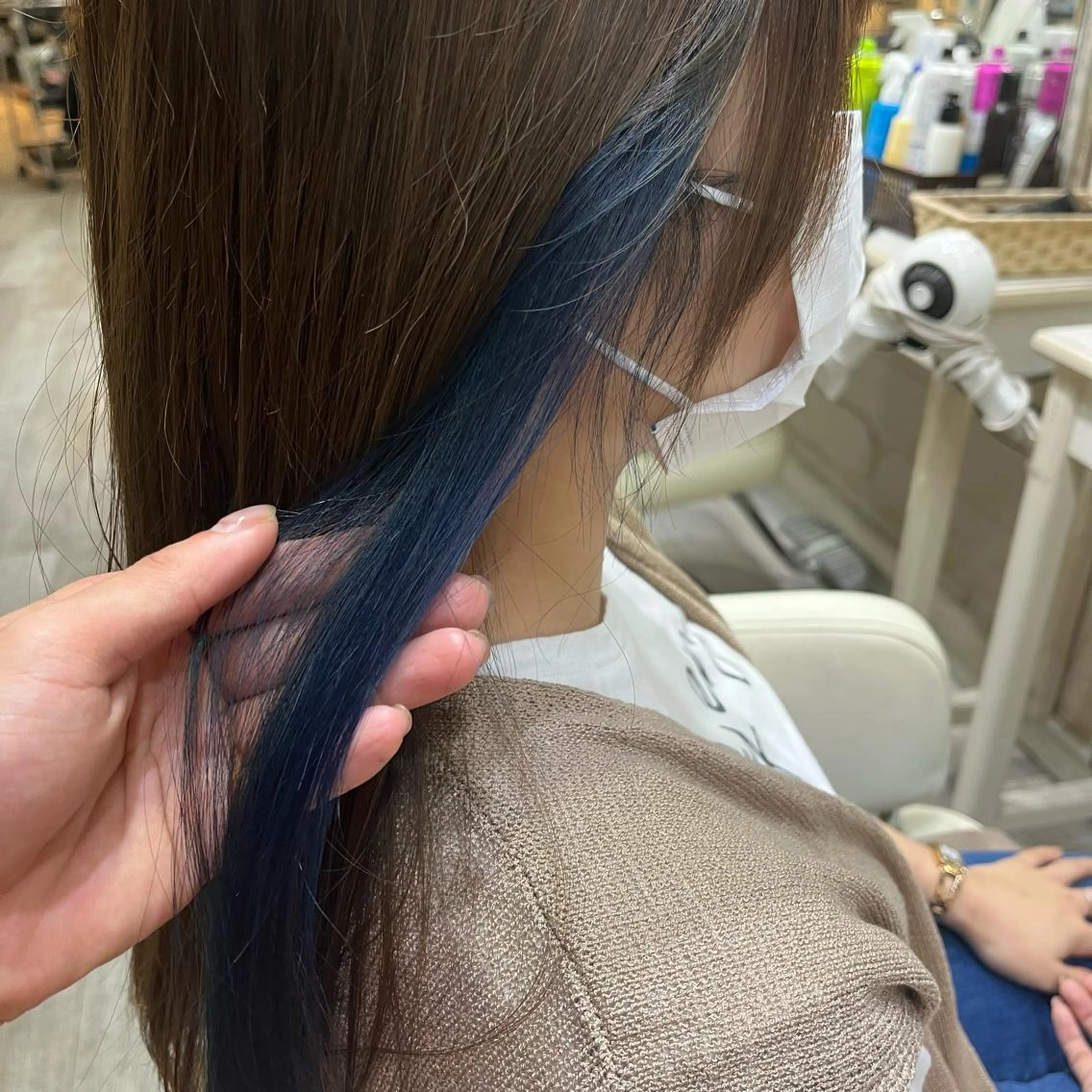 ロング カラー ブリーチ ブルーカラー カラー職人 なかもと たつひろのヘアスタイル