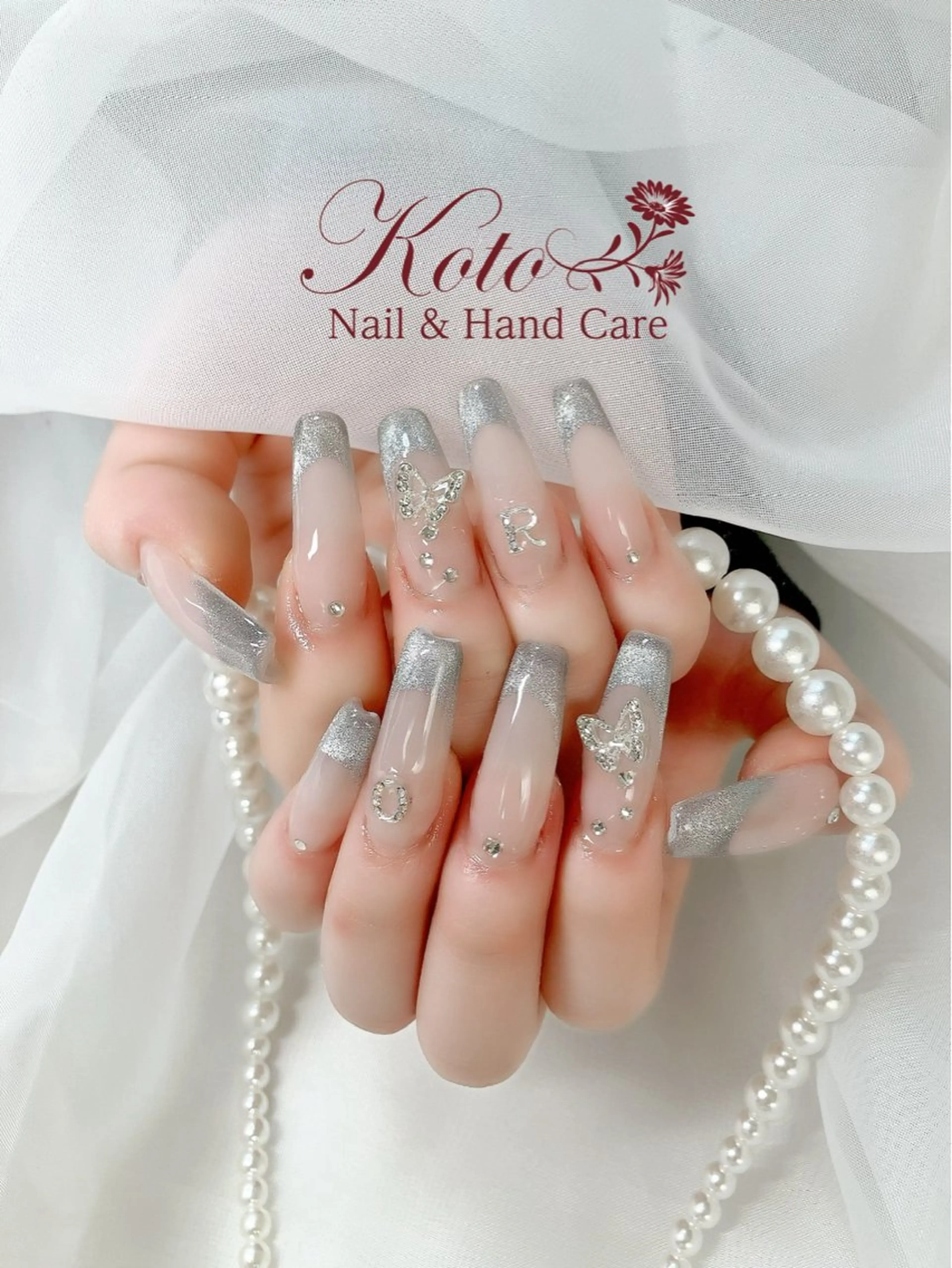 ネイル 長さ出し ジェルネイル 持ち込み ニュアンスネイル 赤色 ハンドネイル Nail Salon KOTOのネイルデザイン