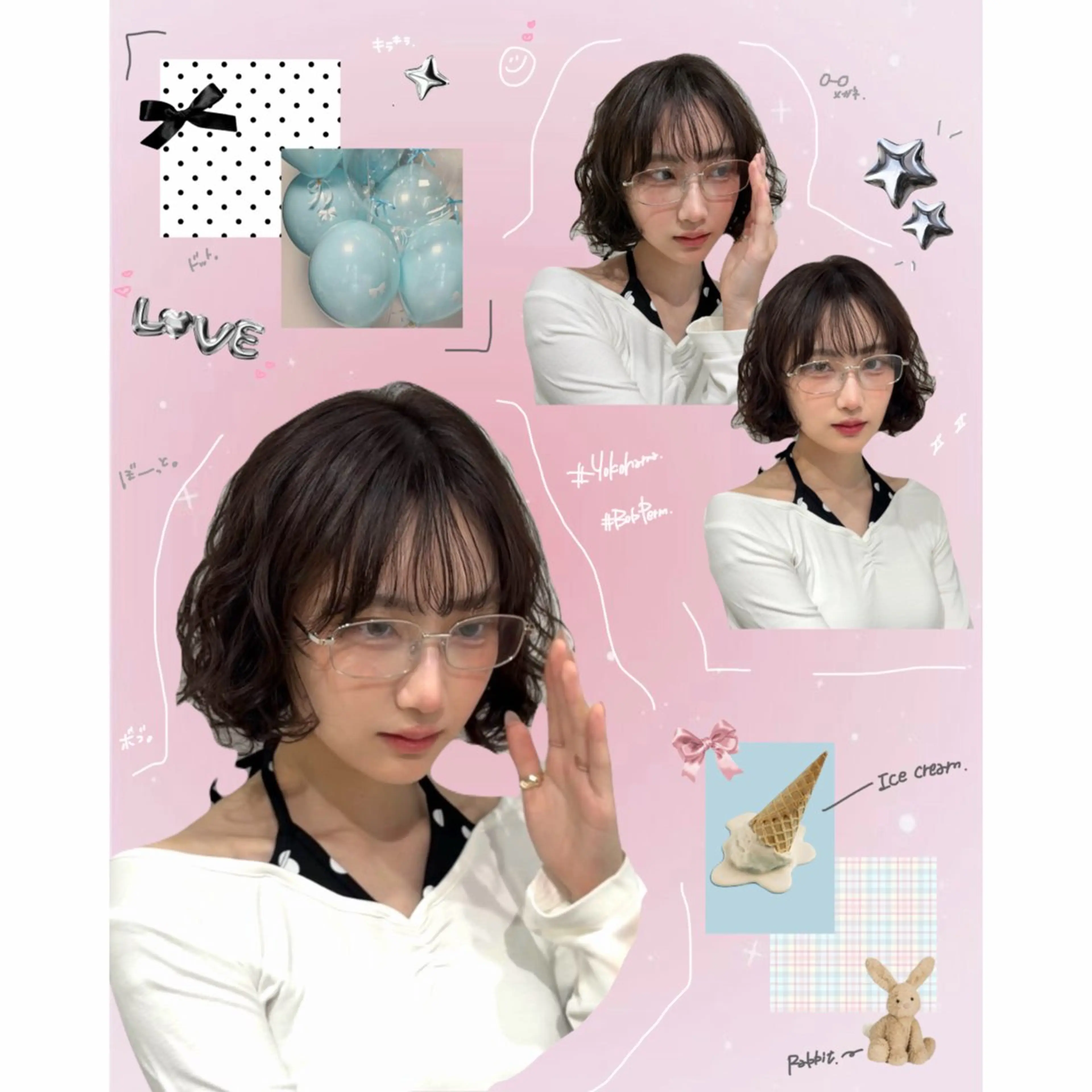 ミディアム パーマ ミディアムパーマ ボブ カット パーマ 横浜パーマ🌐メンズ 暖色カラーもえかのヘアスタイル