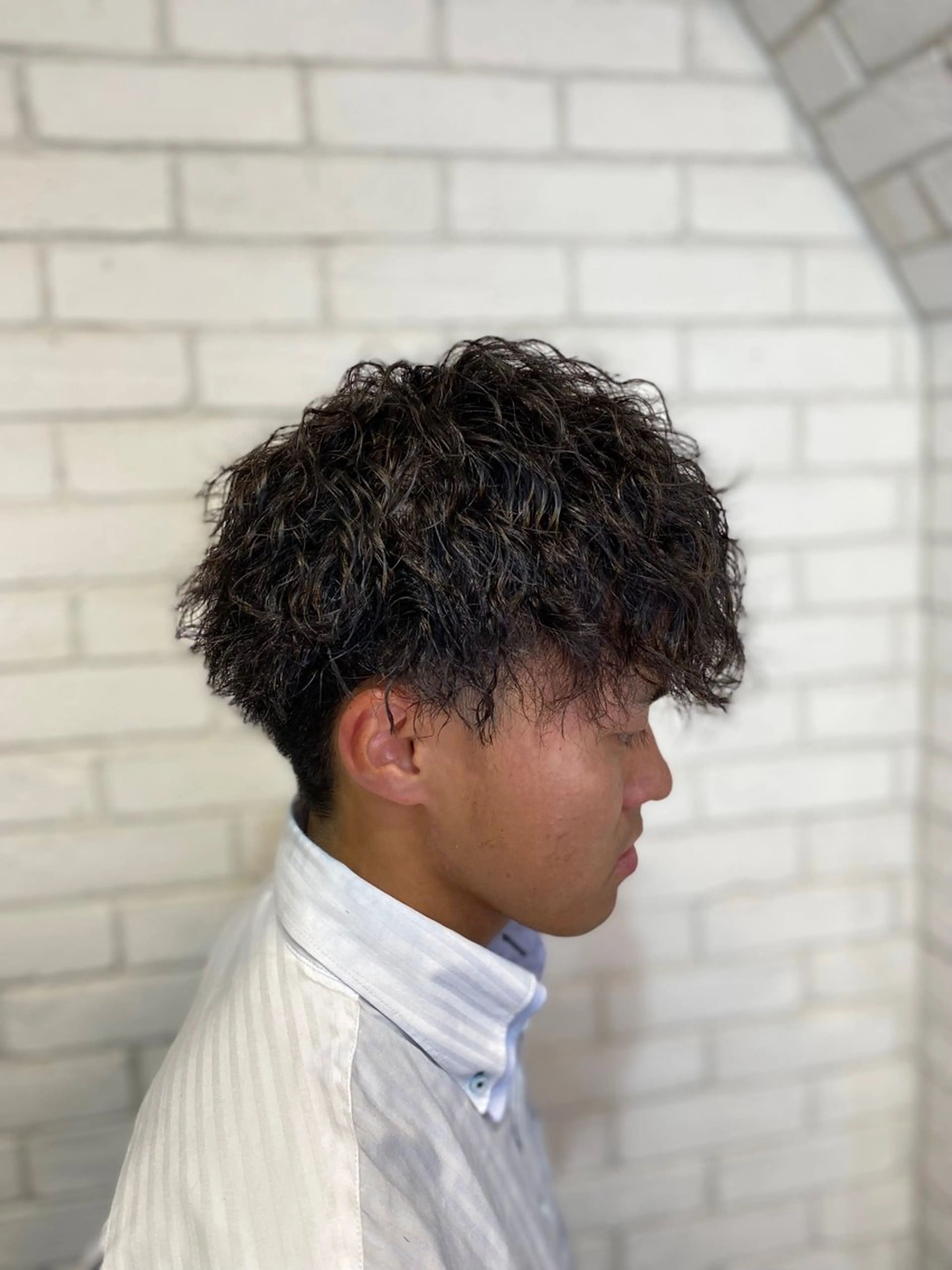 ショート パーマ メンズ カット パーマ ヨシダ フミノリのヘアスタイル