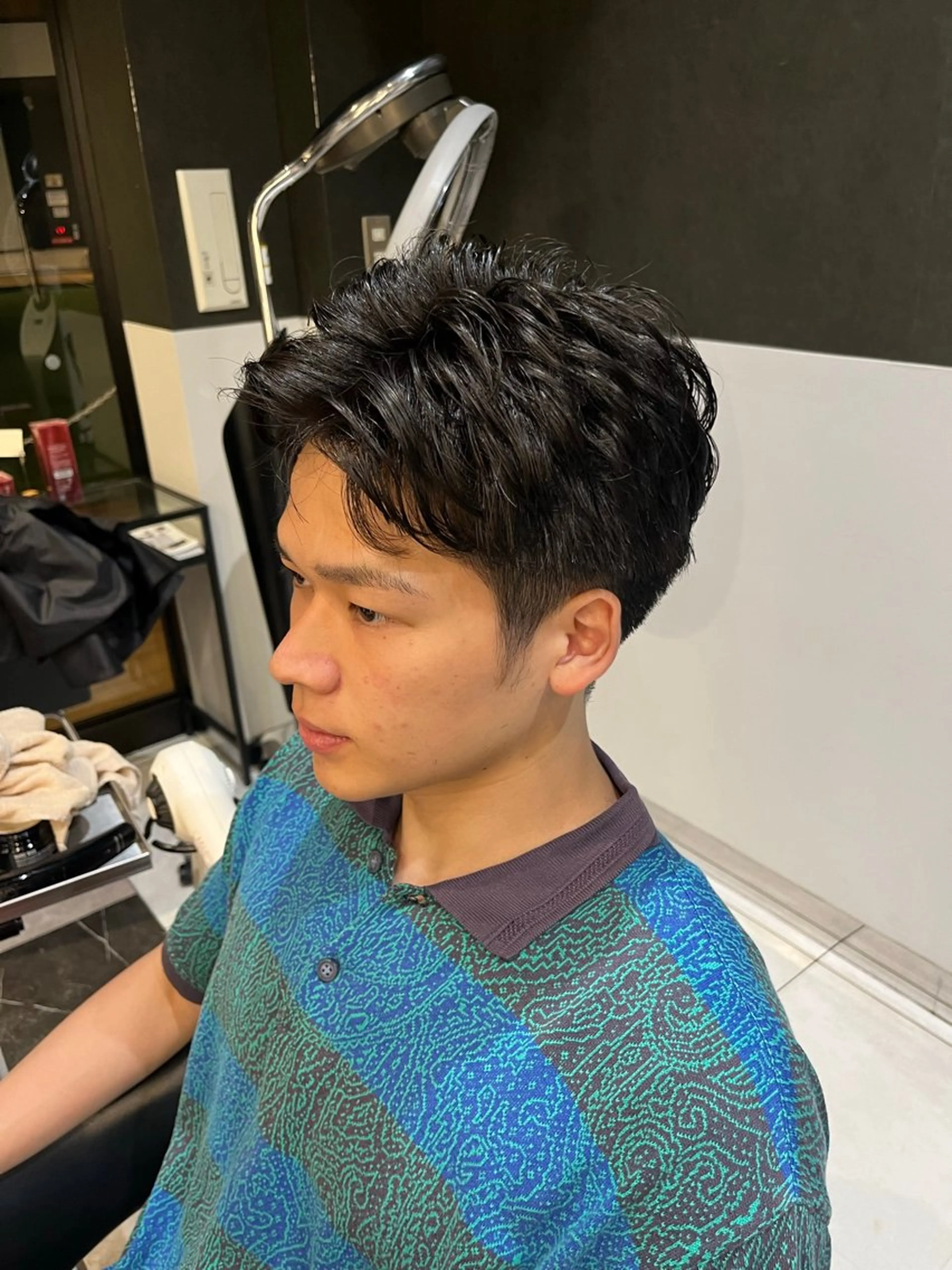 メンズ ボブパーマ/レイヤー カット/KINAMIのヘアスタイル