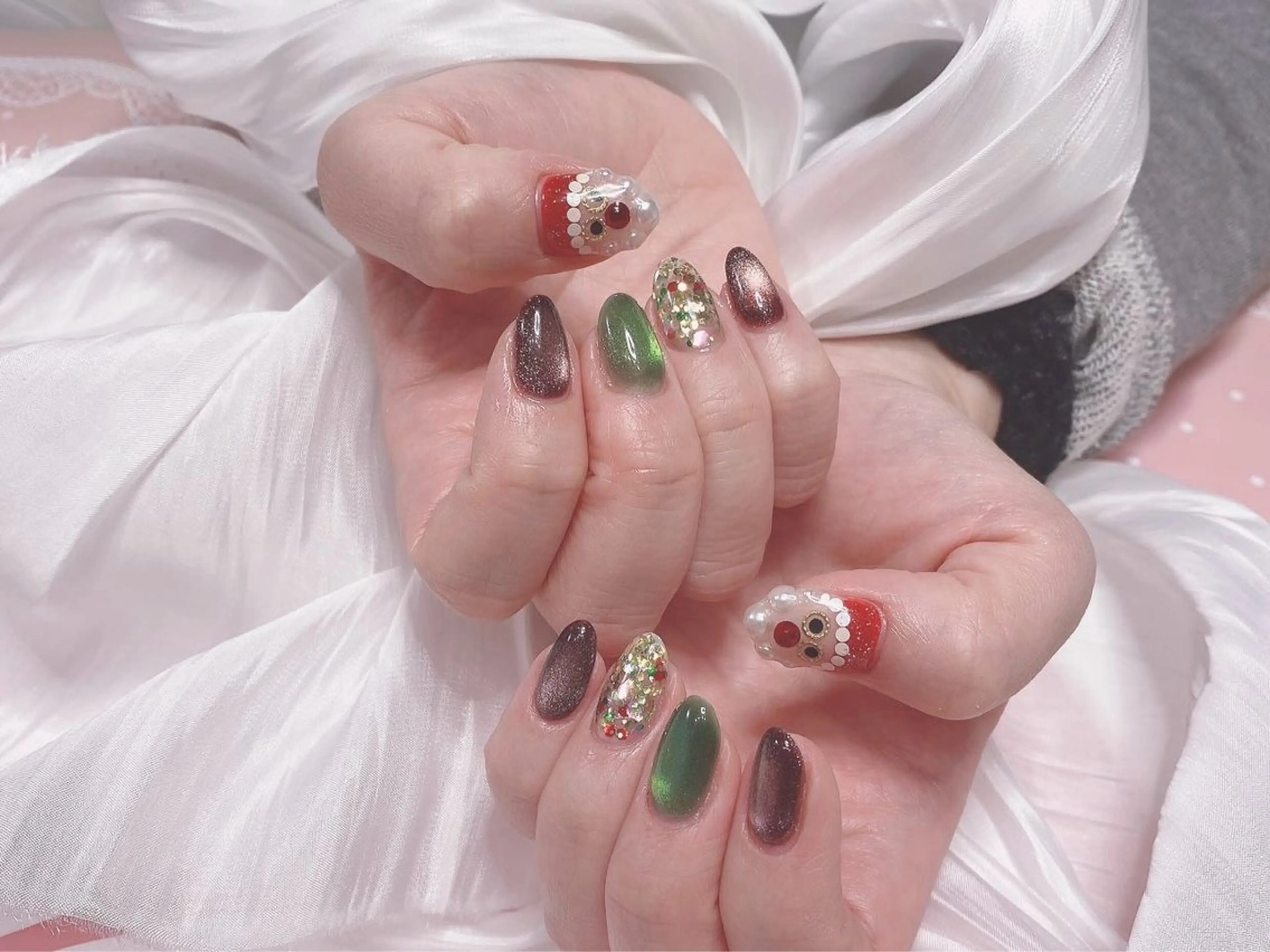 ネイル 冬ネイル クリスマス ジョリ kasumi🌹💅のネイルデザイン