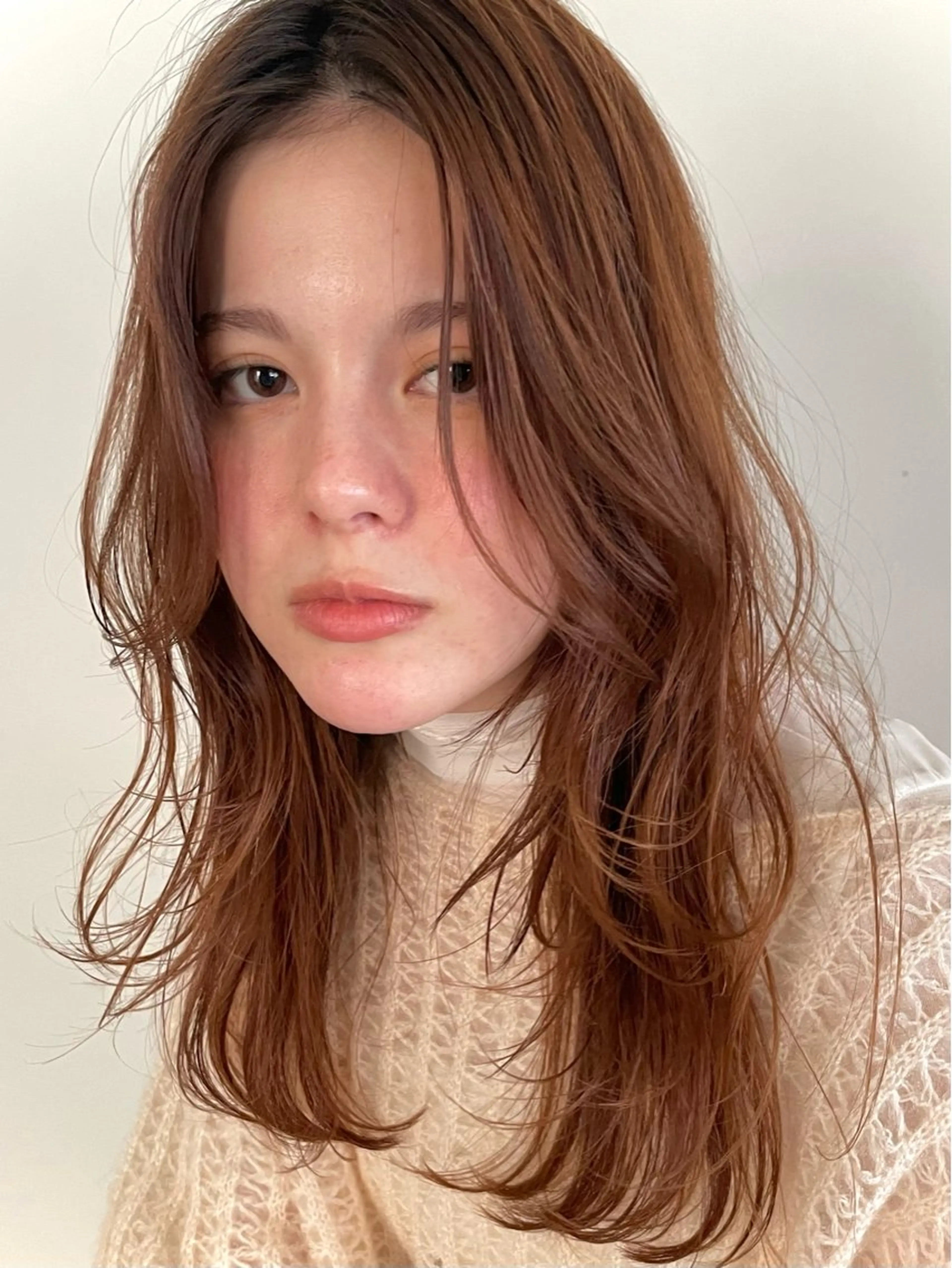 セミロング カラー パーマ ヘアアレンジ 韓国風ヘア レイヤーカット 一箭 恵梧/ロングヘアのヘアスタイル