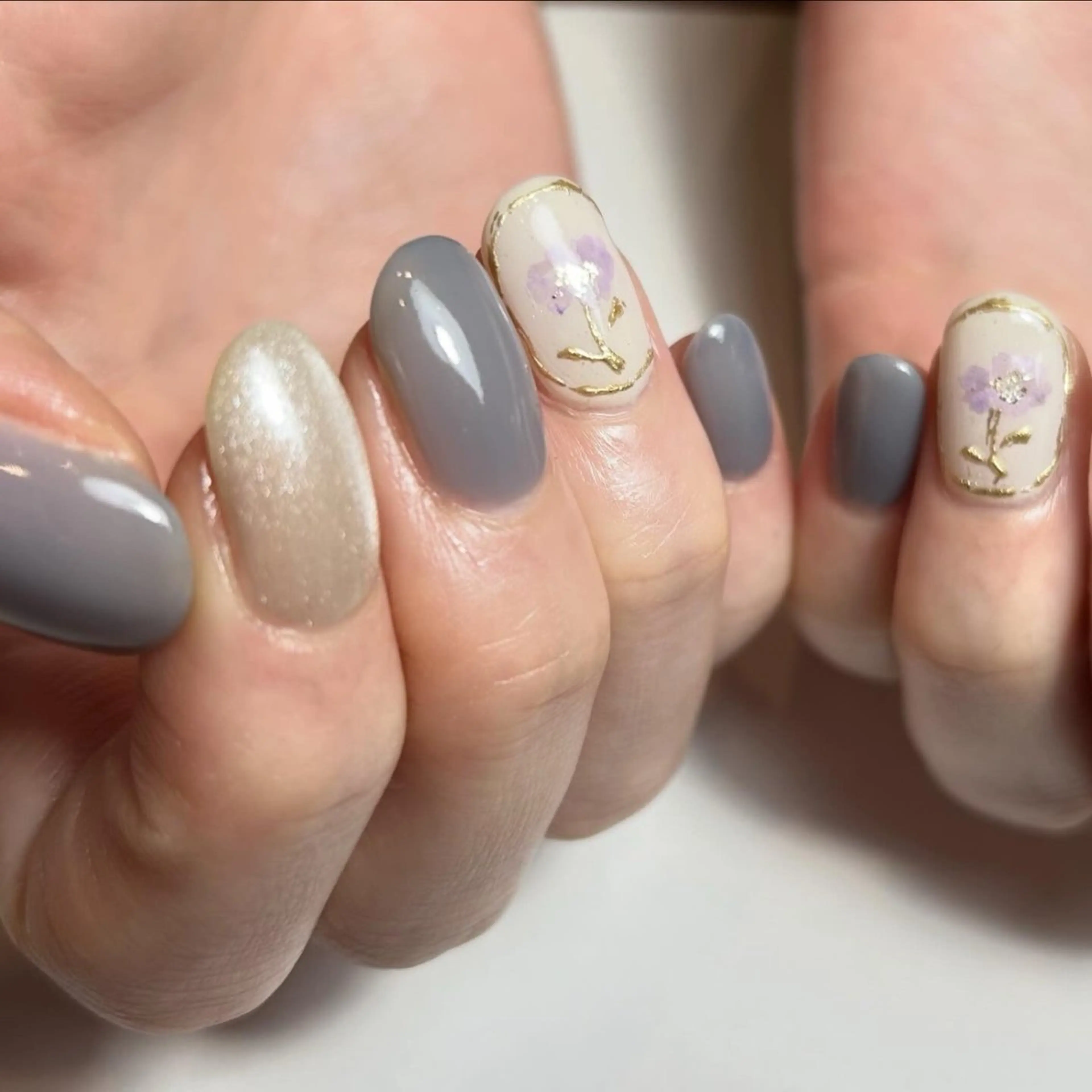 ネイル ブルー ハンドネイル le_rire _nailのネイルデザイン