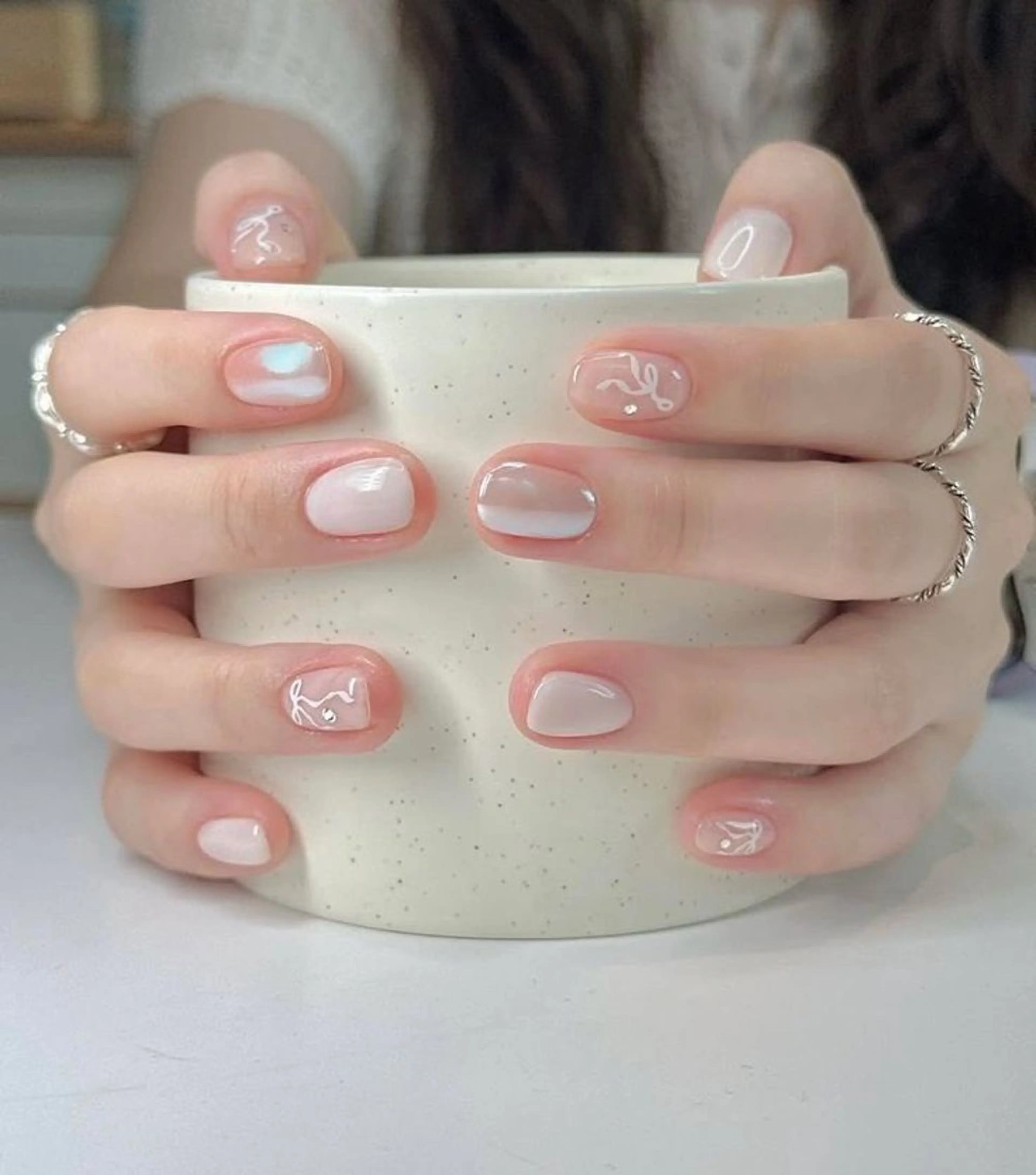 ネイル 韓国ネイル ロングネイル マグネットネイル シンプルネイル ワンホンネイル ハンドネイル JOSIE nail studioのネイルデザイン