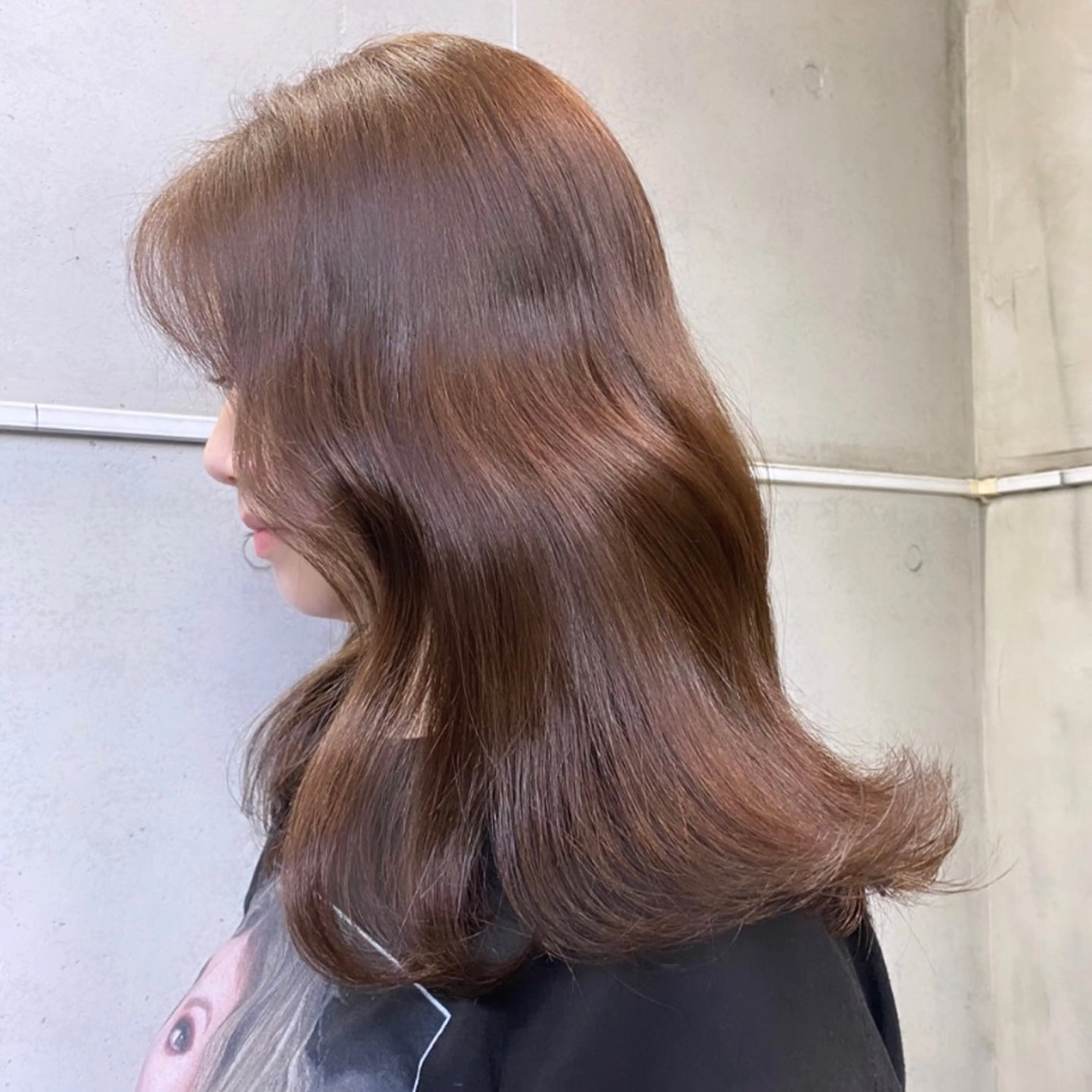 セミロング カラー アッシュ ベージュカラー 黒髪 ブルーカラー ブルーブラック 透明感/韓国風 🤍moeka🤍のヘアスタイル