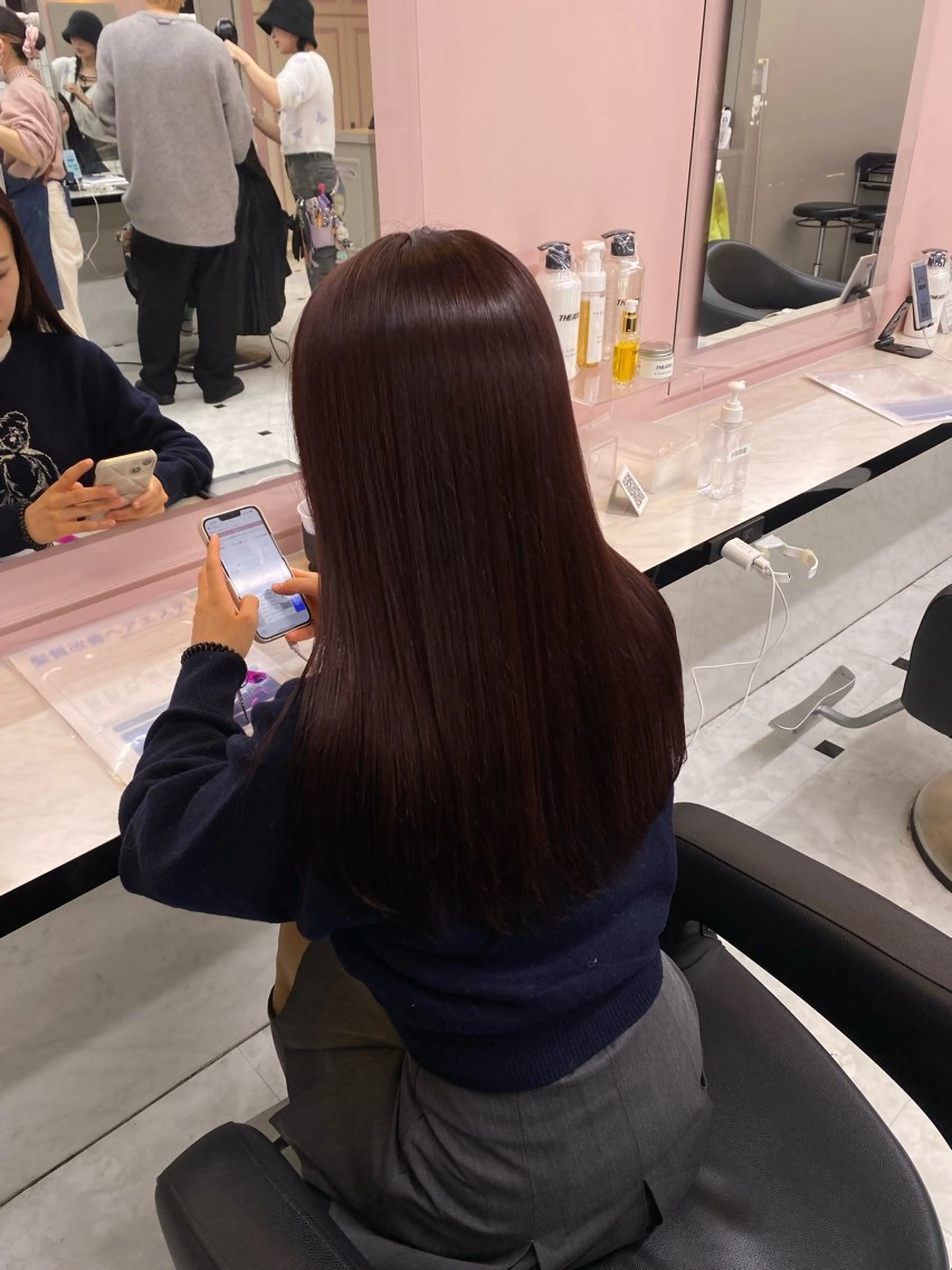 ロング カラー ヘアカラー トリートメント ヘッドスパ ヘアセット ♥️韓国風透明感 暖色misa♥️のヘアスタイル