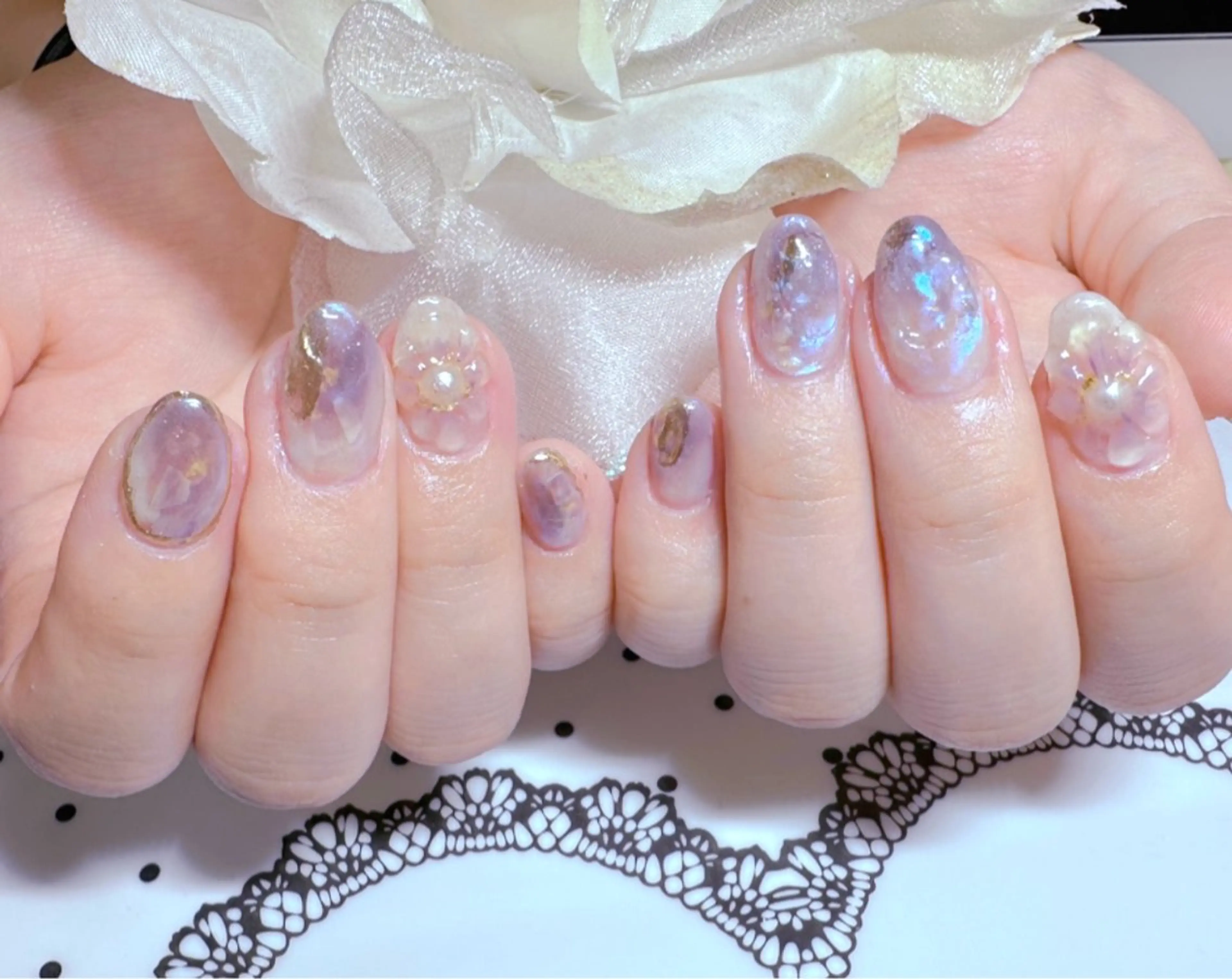 ネイル アートネイル 桜ネイル 長さ出し ジェルネイル グラデーション LUCIA 南柏ネイルサロンのネイルデザイン