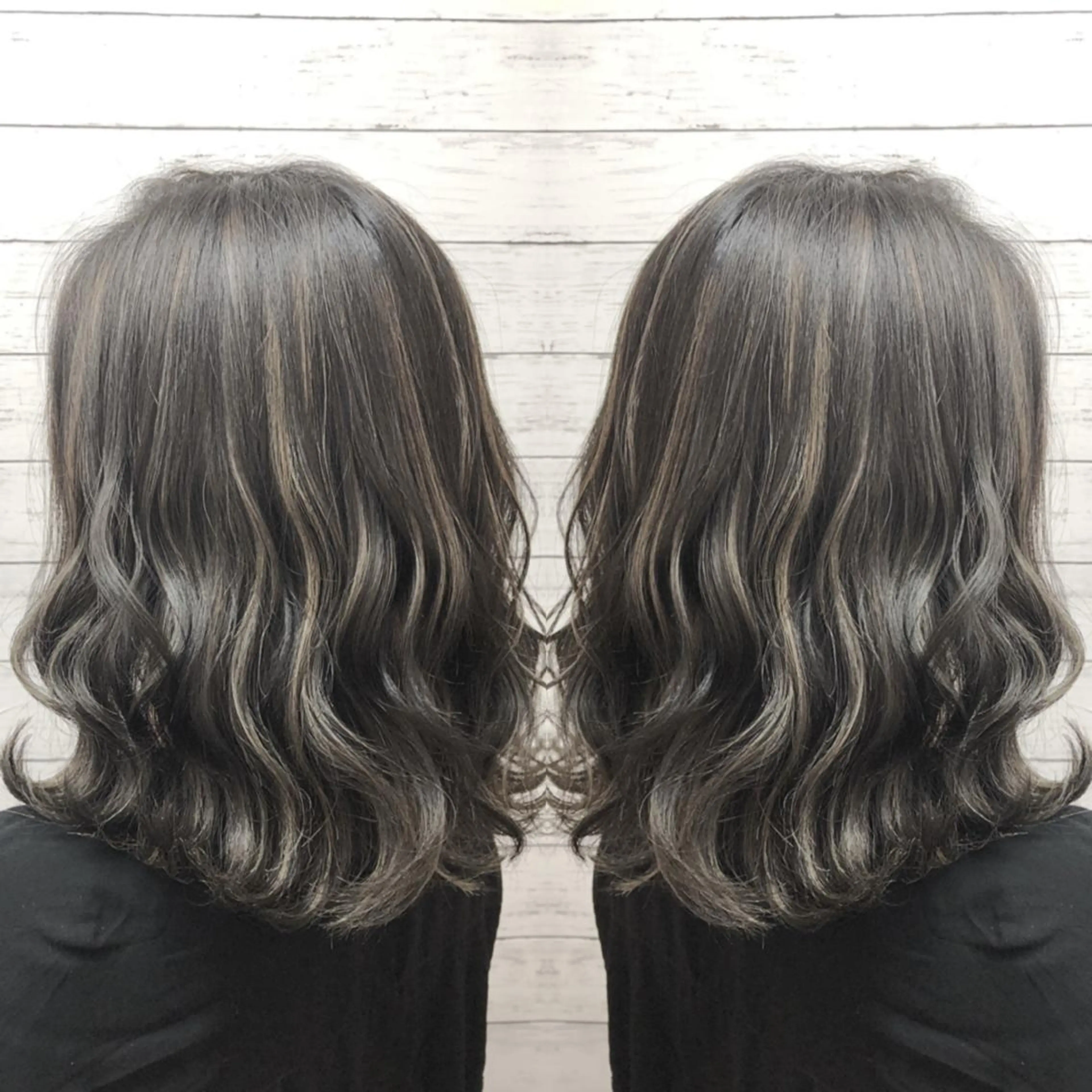 セミロング カラー ブリーチ ケアブリーチ メッシュ 韓国ヘア🤍髪質改善 🇰🇷AKANEのヘアスタイル