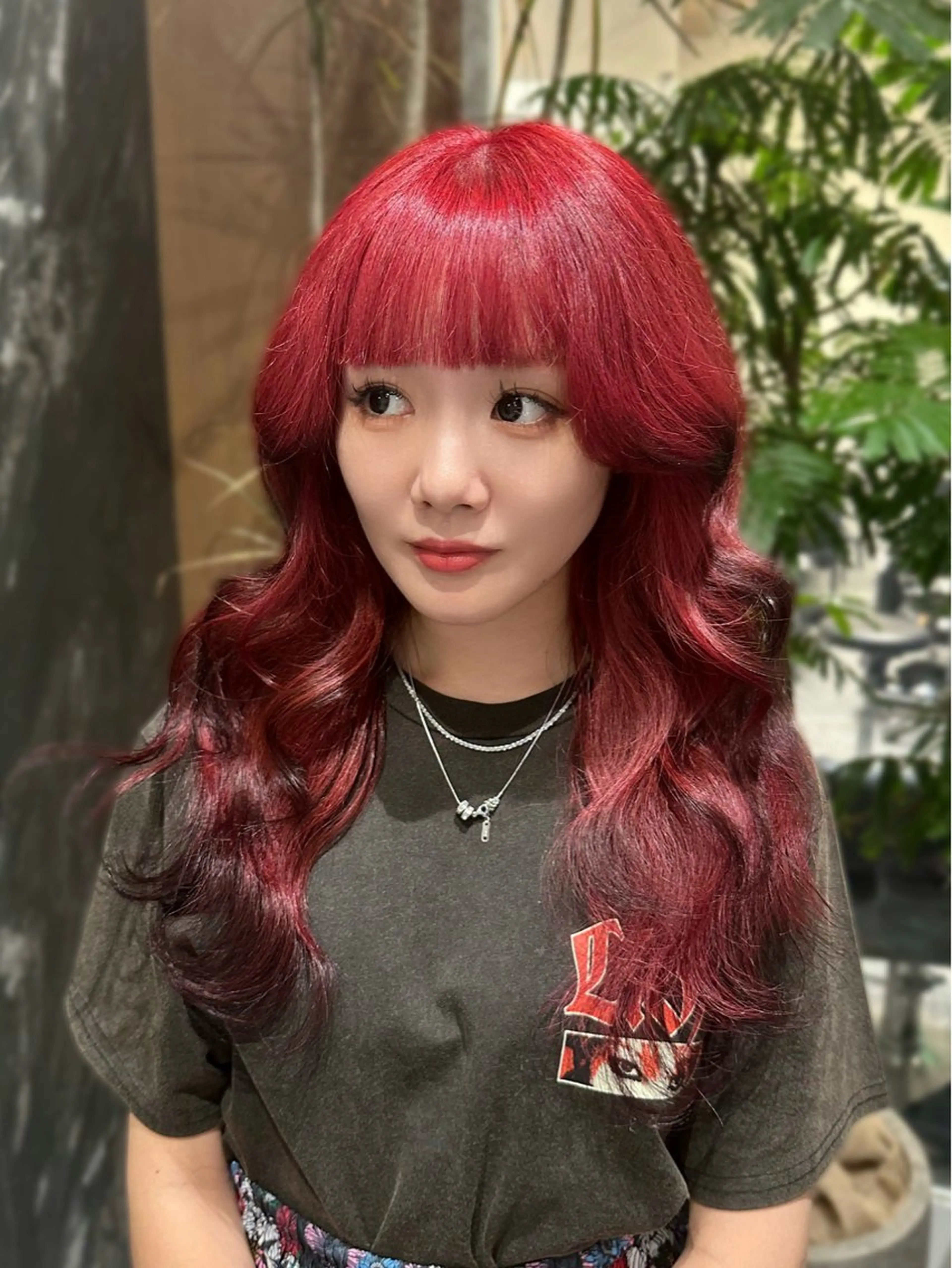 ロング カラー ブリーチ ケアブリーチ ダブルカラー ハイトーンカラー レッドカラー ヘアカラー トリートメント salowin原宿iori所属・💋ハイトーンデザイ ンヘア💋A'nyuのヘアスタイル