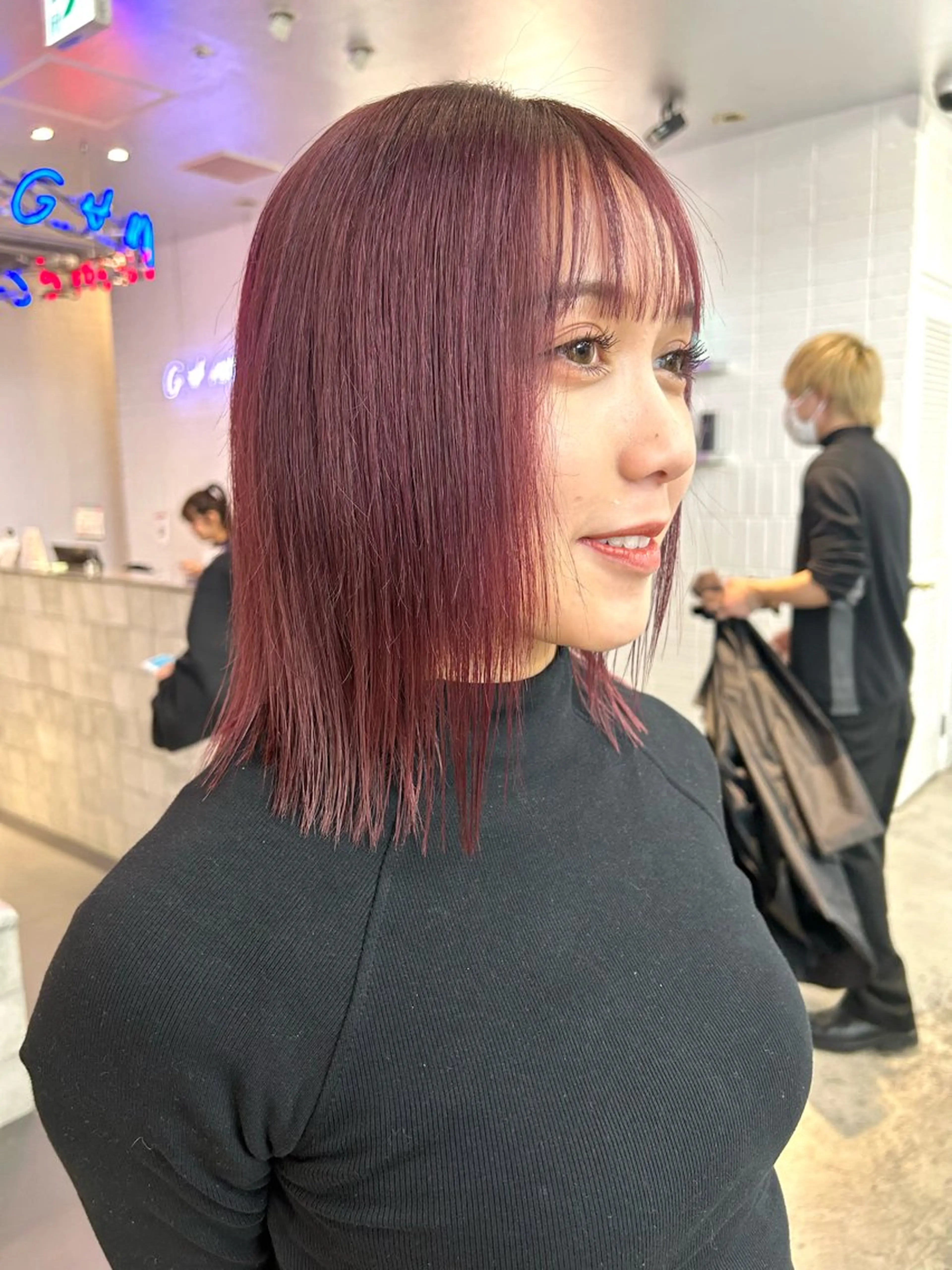 カラー ボルドーカラー 垢抜け/透け感 カラー🪞moekaのヘアスタイル