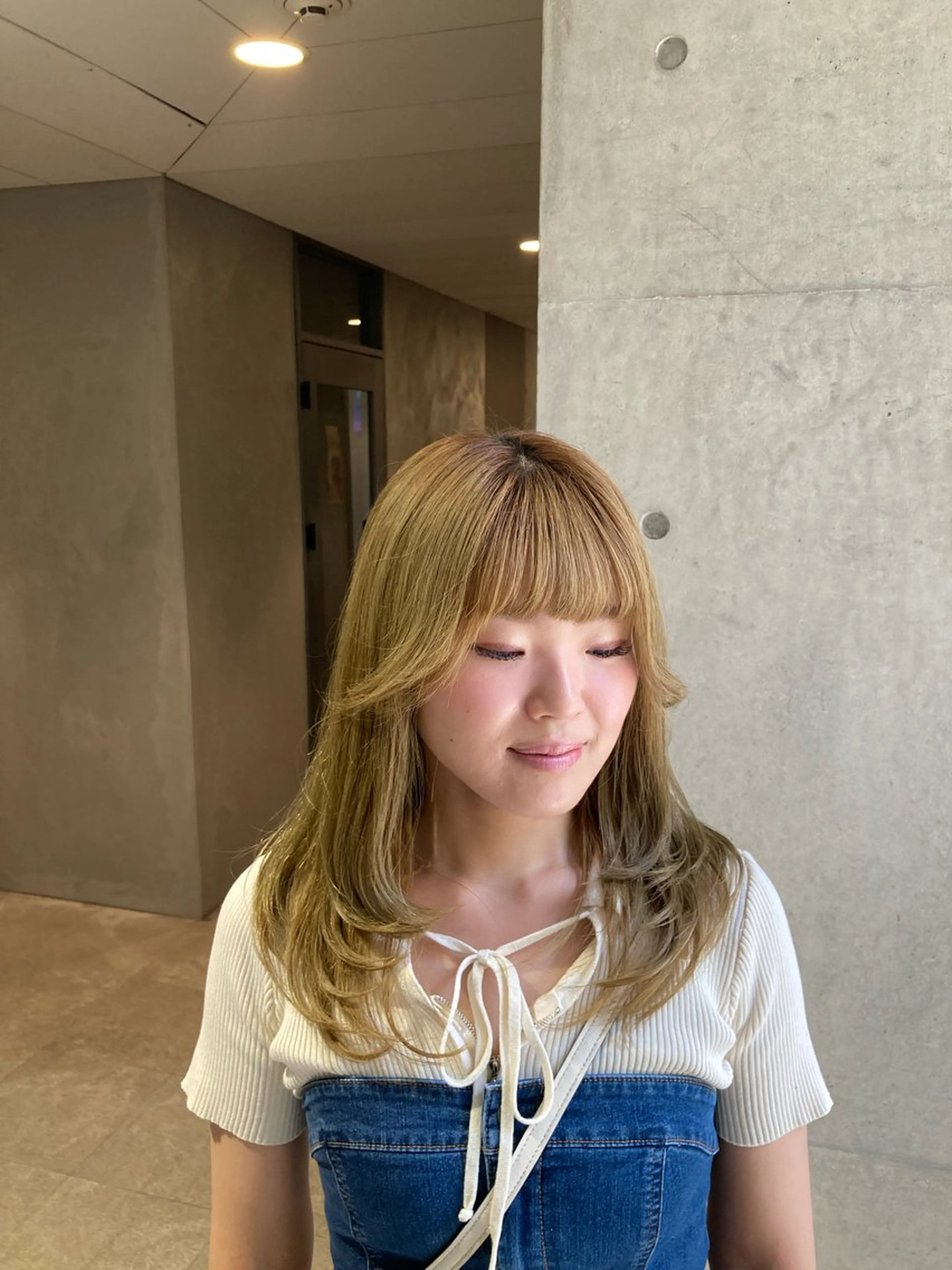 ロング カット ヘアカラー たかなみ りなのヘアスタイル