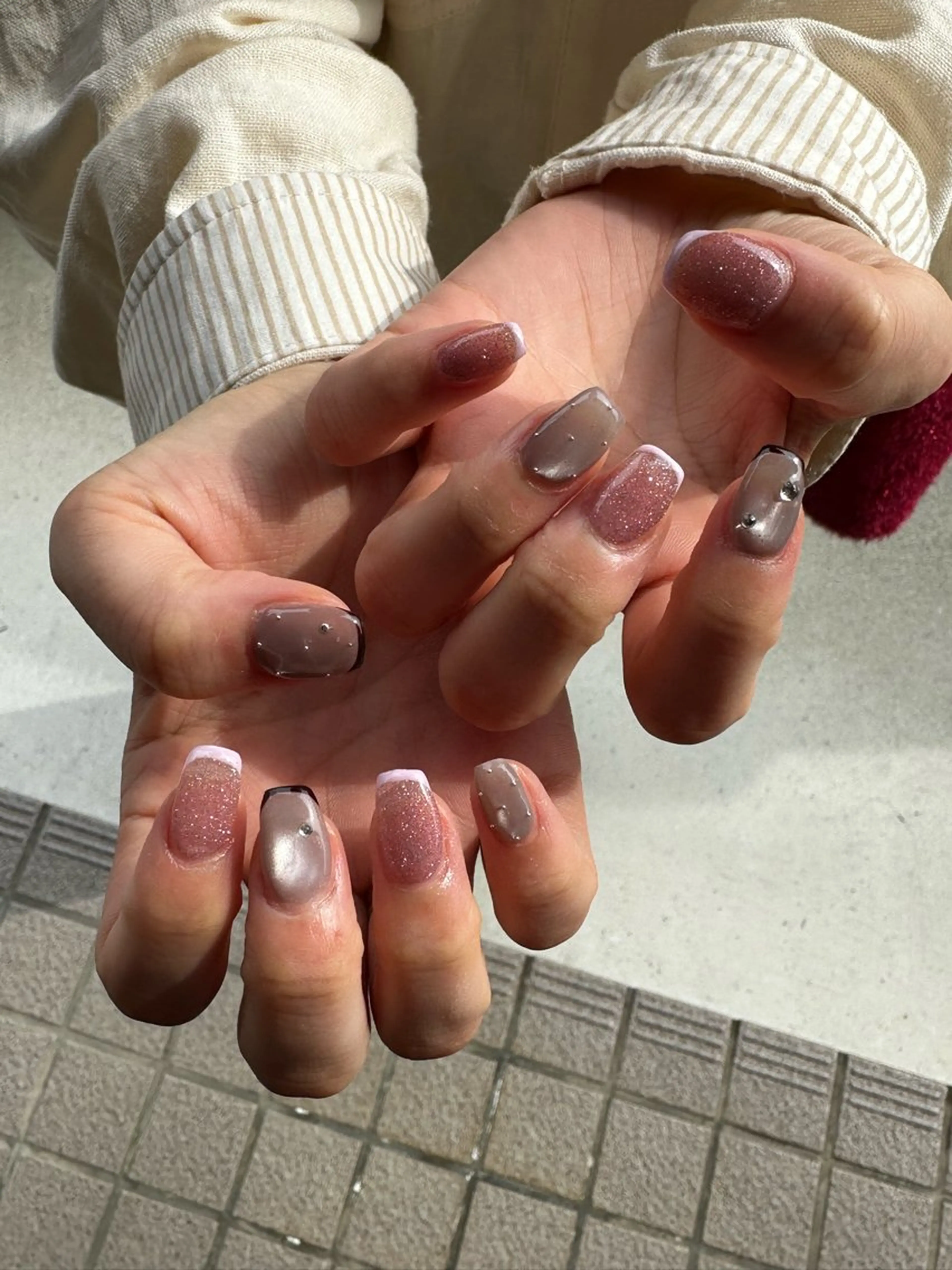 ネイル シンプルネイル ハンドネイル Sawa ︎︎𓂃⟡.·のネイルデザイン