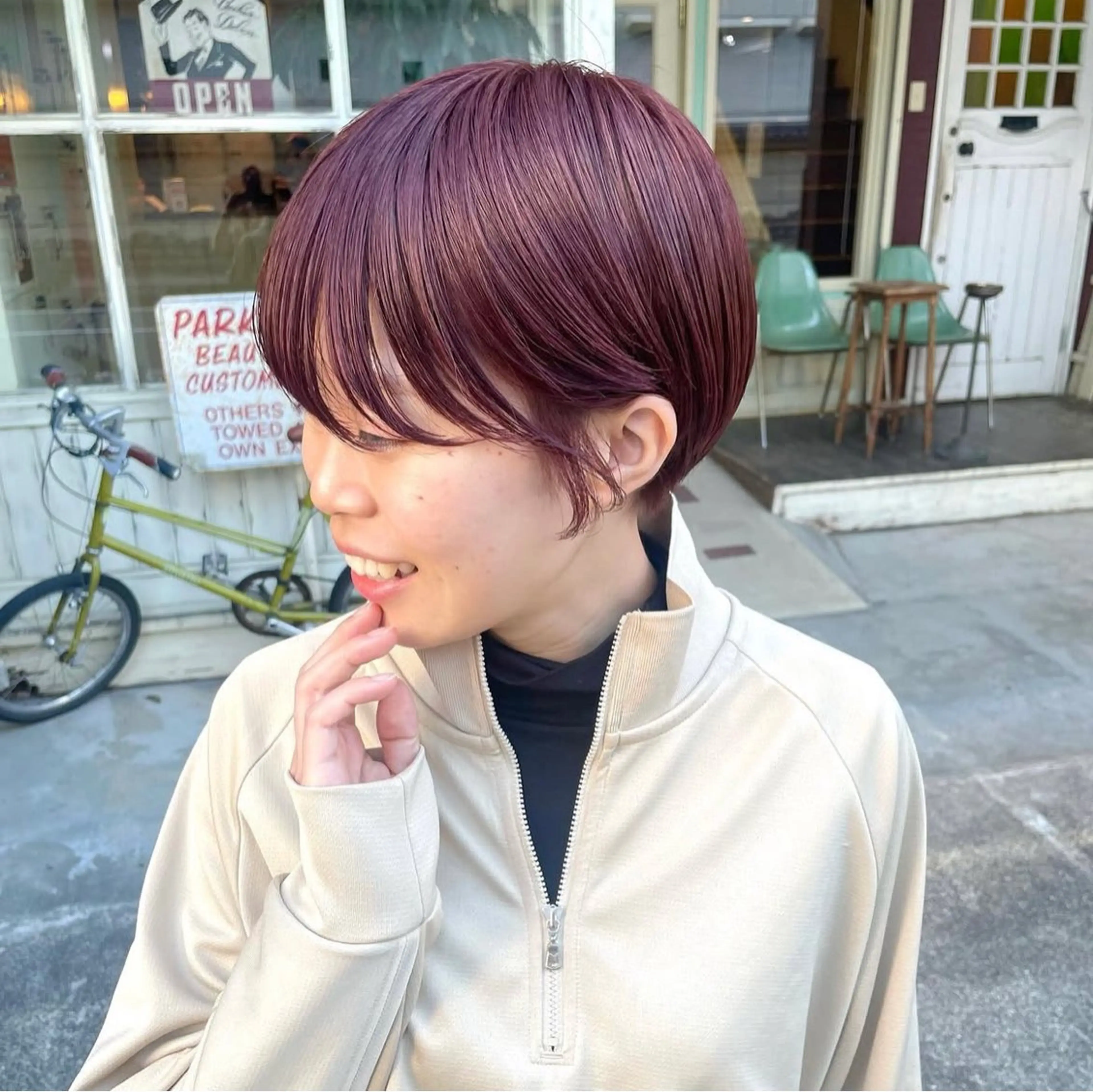 ショート カラー ショートヘア Sourire西大分 ☘️いけだ　あおいのヘアスタイル