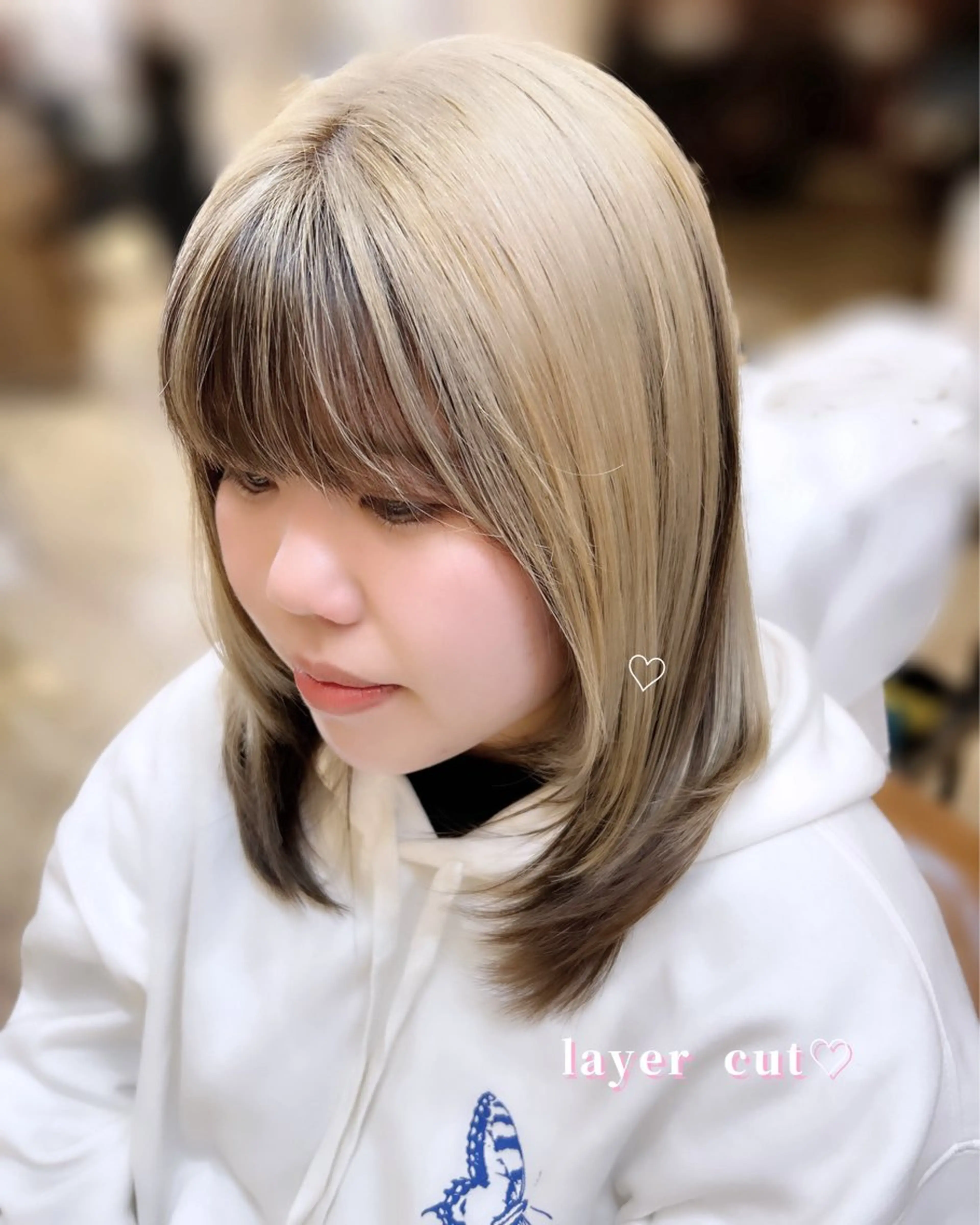 ミディアム 🤍FLEAR 白濱 かえで🎀.⋆のヘアスタイル