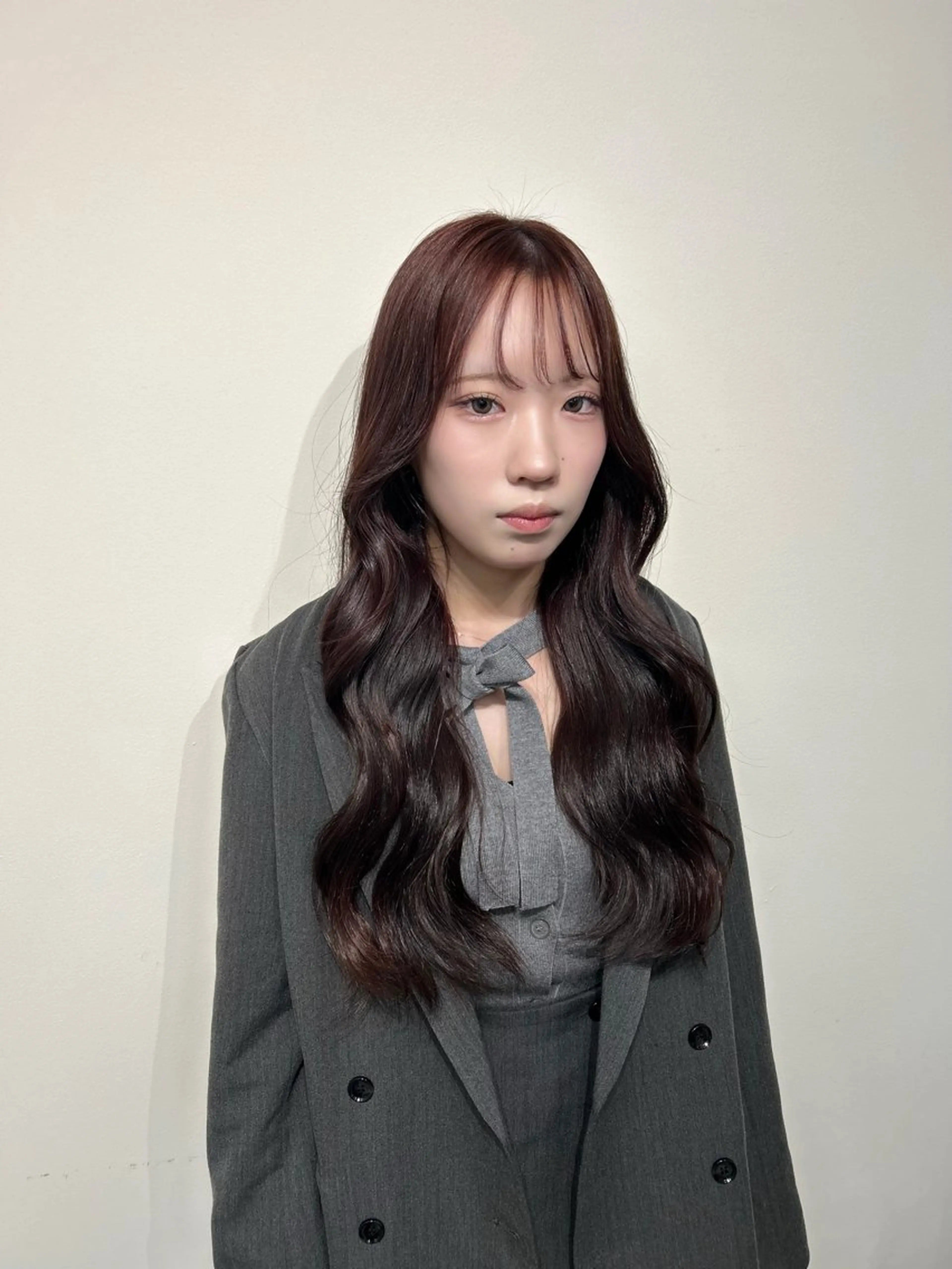 ロング ヘアカラー トリートメント 新潟/万代/レイヤー 韓国風/明間未来のヘアスタイル