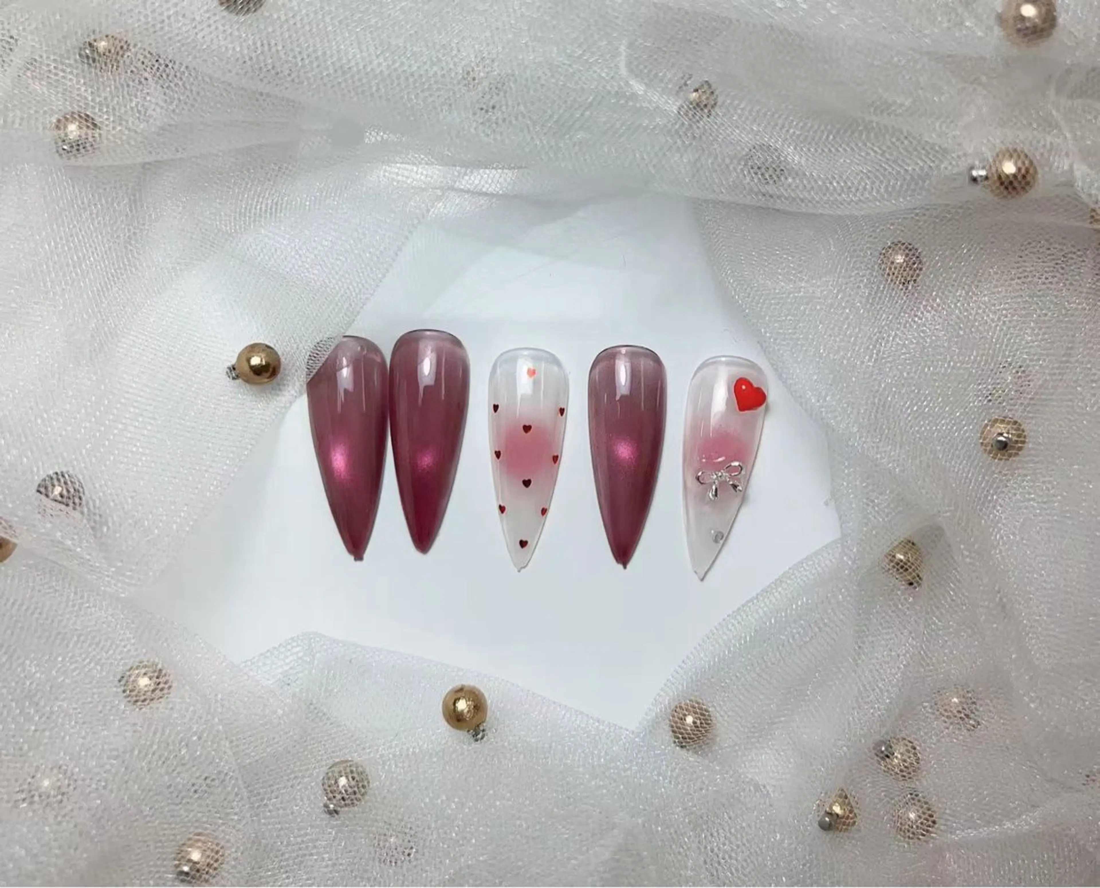ネイル シンプルネイル バレンタイン Pretty J nail salon(長さ出し専門店)所属・Pretty J (長さ出し専門店)のネイルデザイン