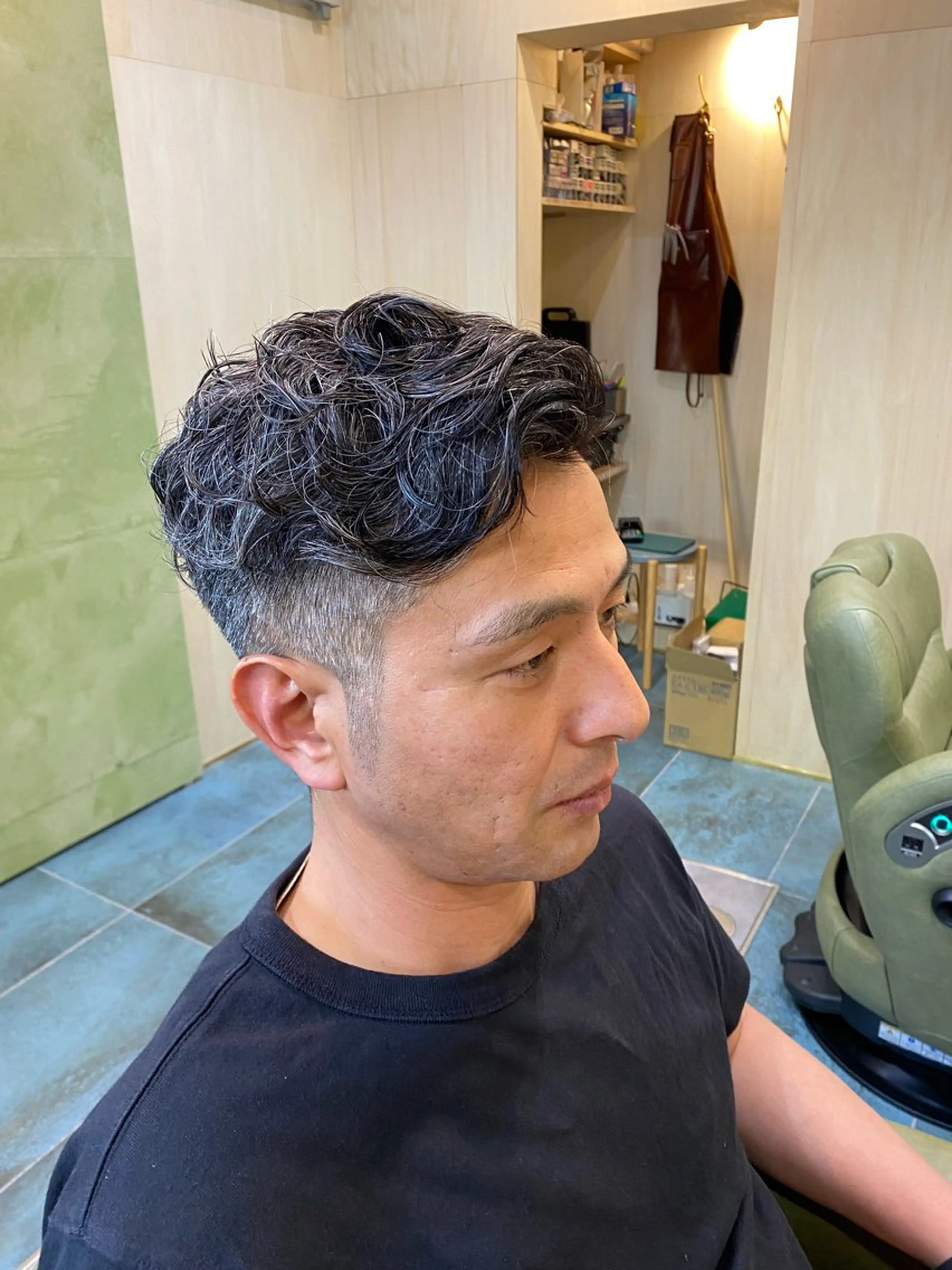 ミディアム パーマ メンズ ミディアムパーマ メンズパーマ カット パーマ メンズカット/パーマ 福島区SOSOのヘアスタイル