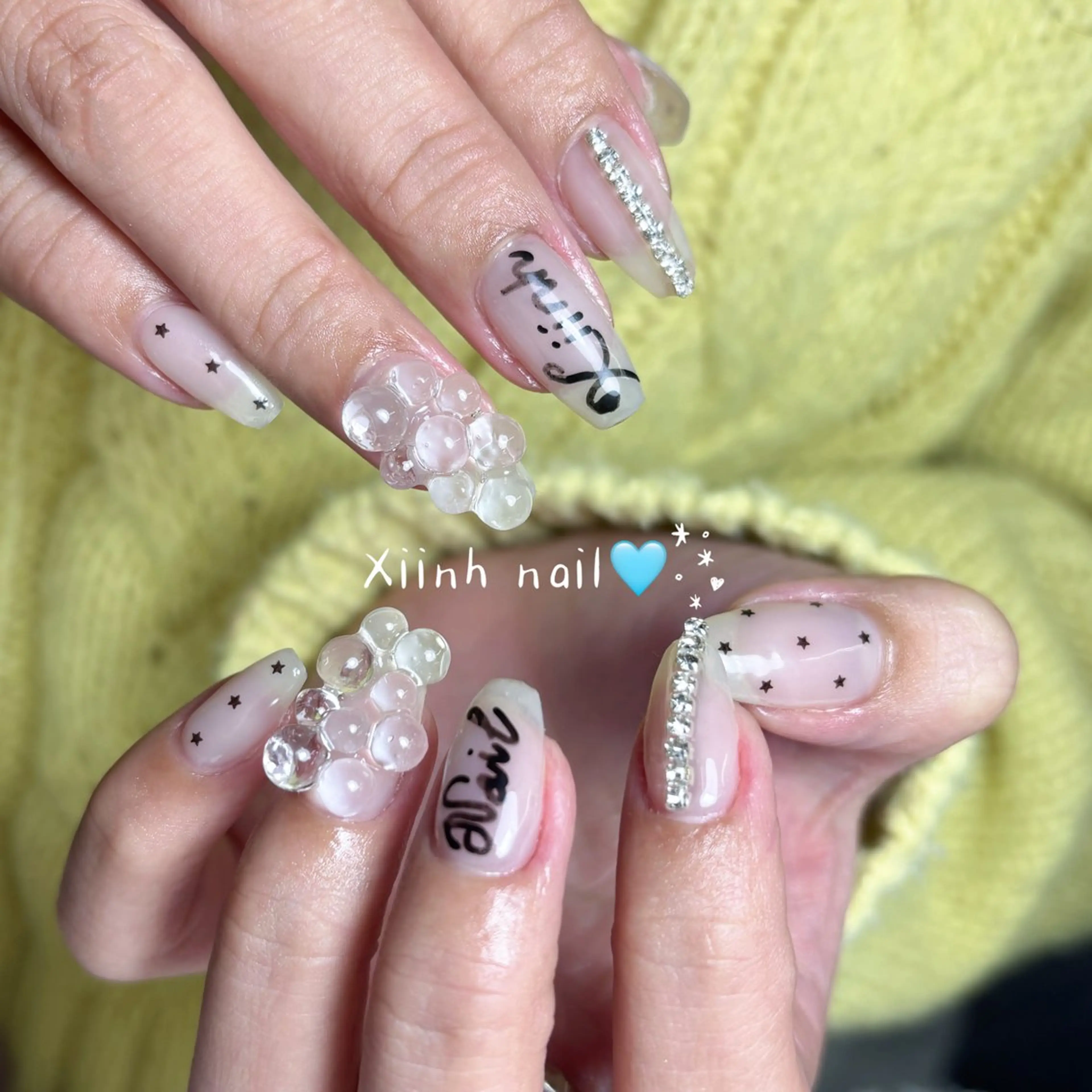 ネイル ブラウン チークネイル 桜ネイル 長さ出し フットネイル ハンドネイル XIINH NAIL SALONのネイルデザイン