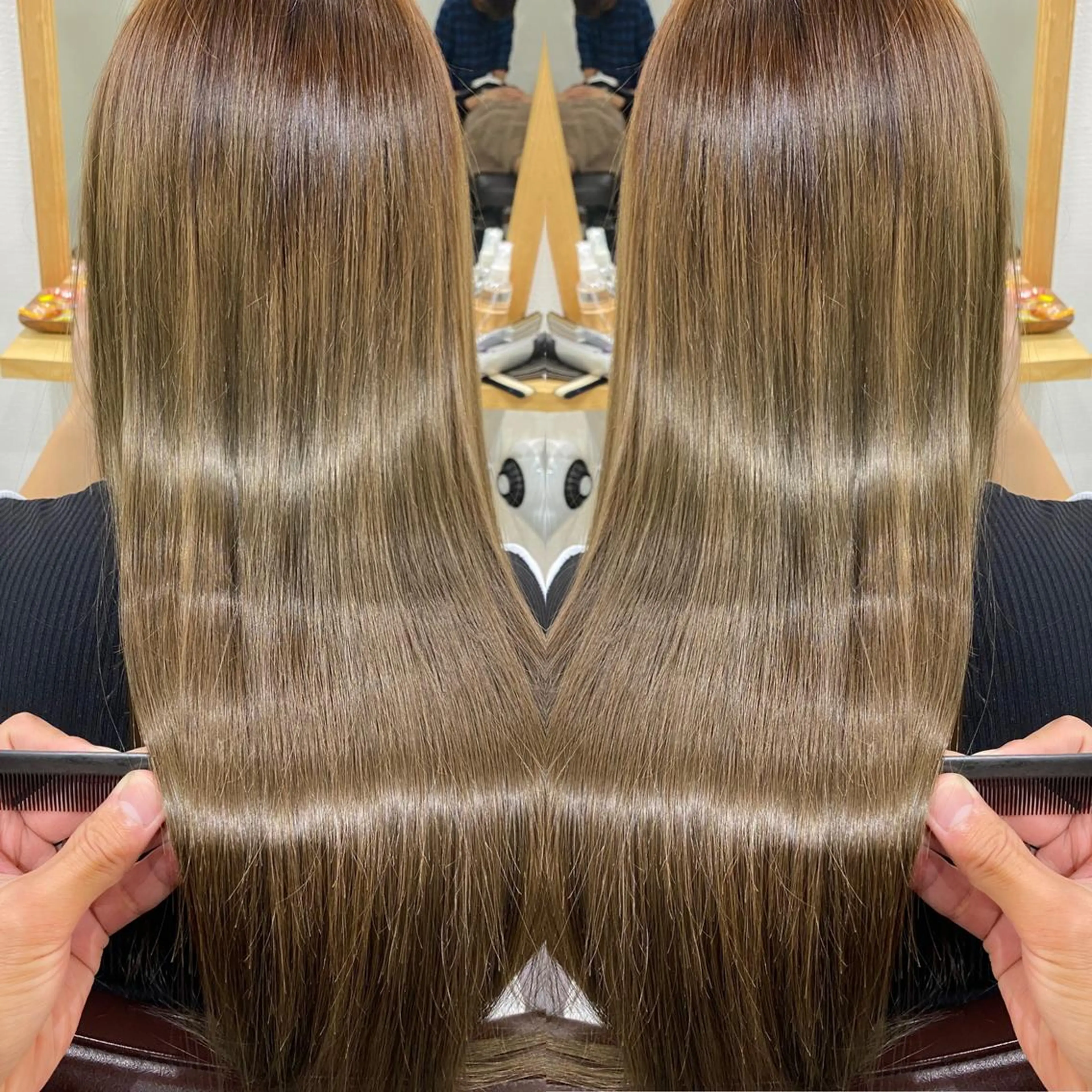 ブリーチ毛の縮毛矯正の写真