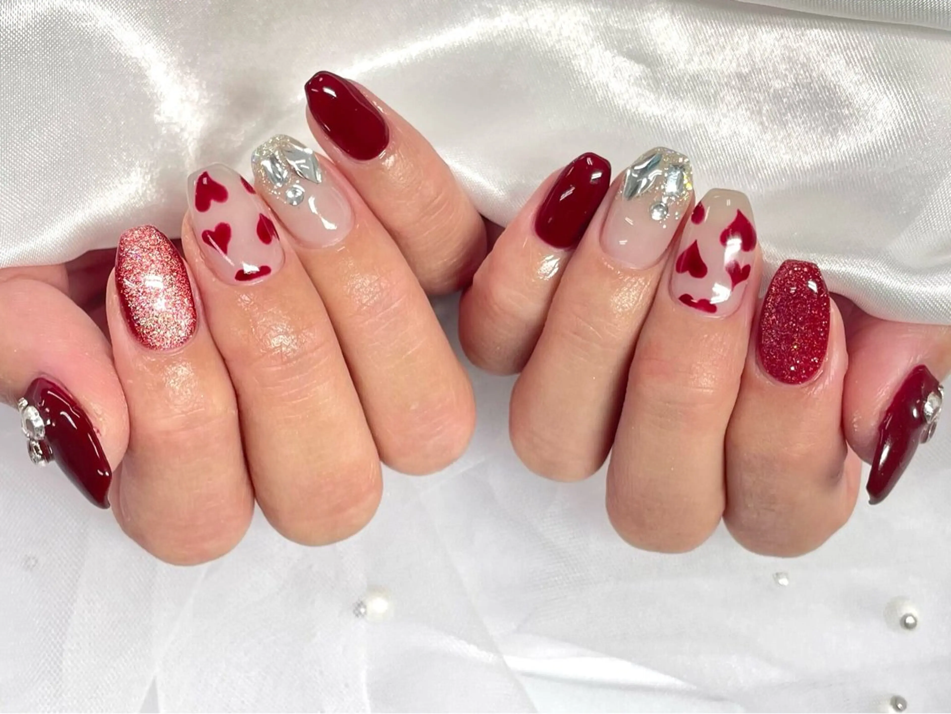 ネイル アートネイル ジェルネイル マグネットネイル 持ち込み パラジェル ハンドネイル Nail Neige🐈🌙のネイルデザイン