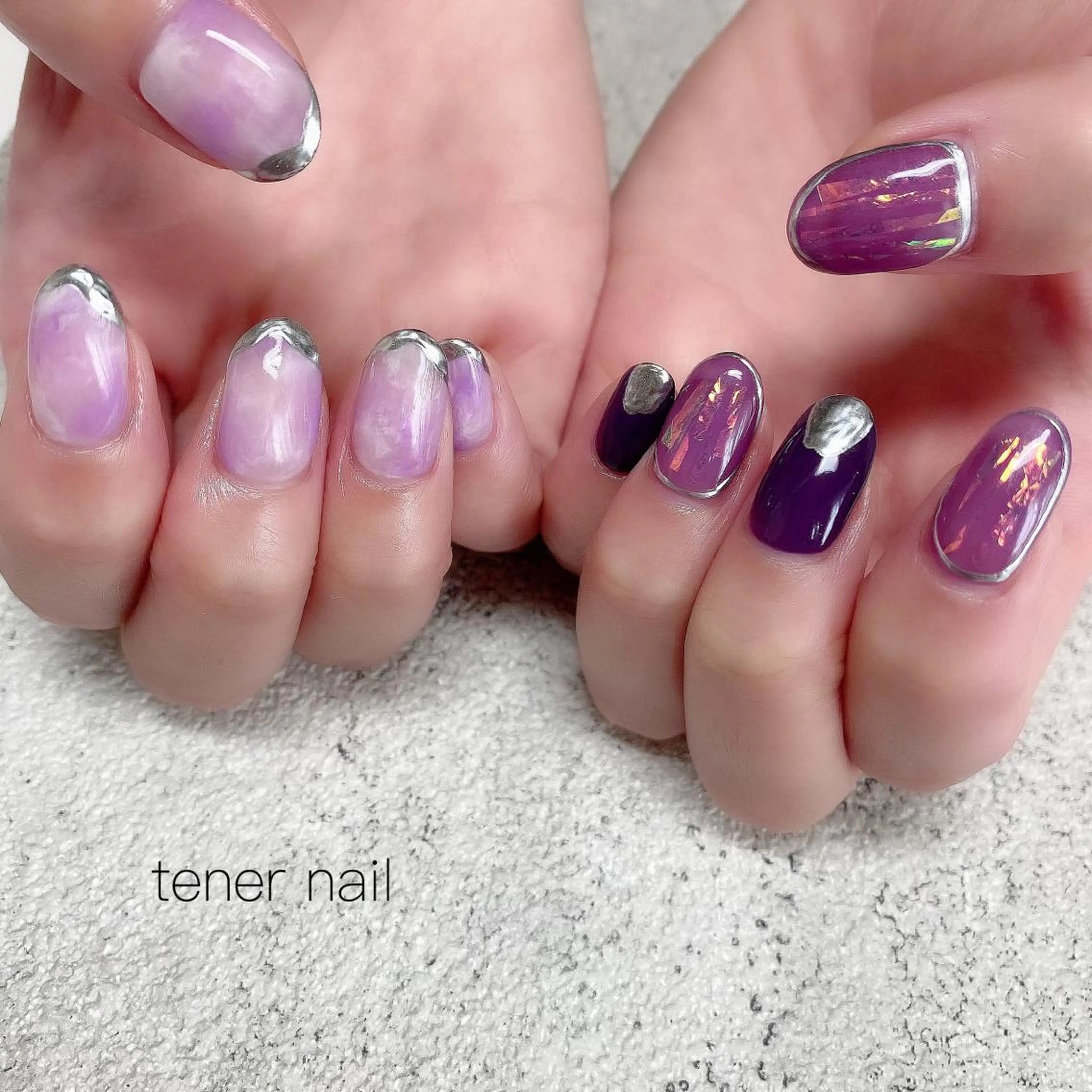 ネイル ニュアンスネイル パープル テネルネイル tener nailのネイルデザイン
