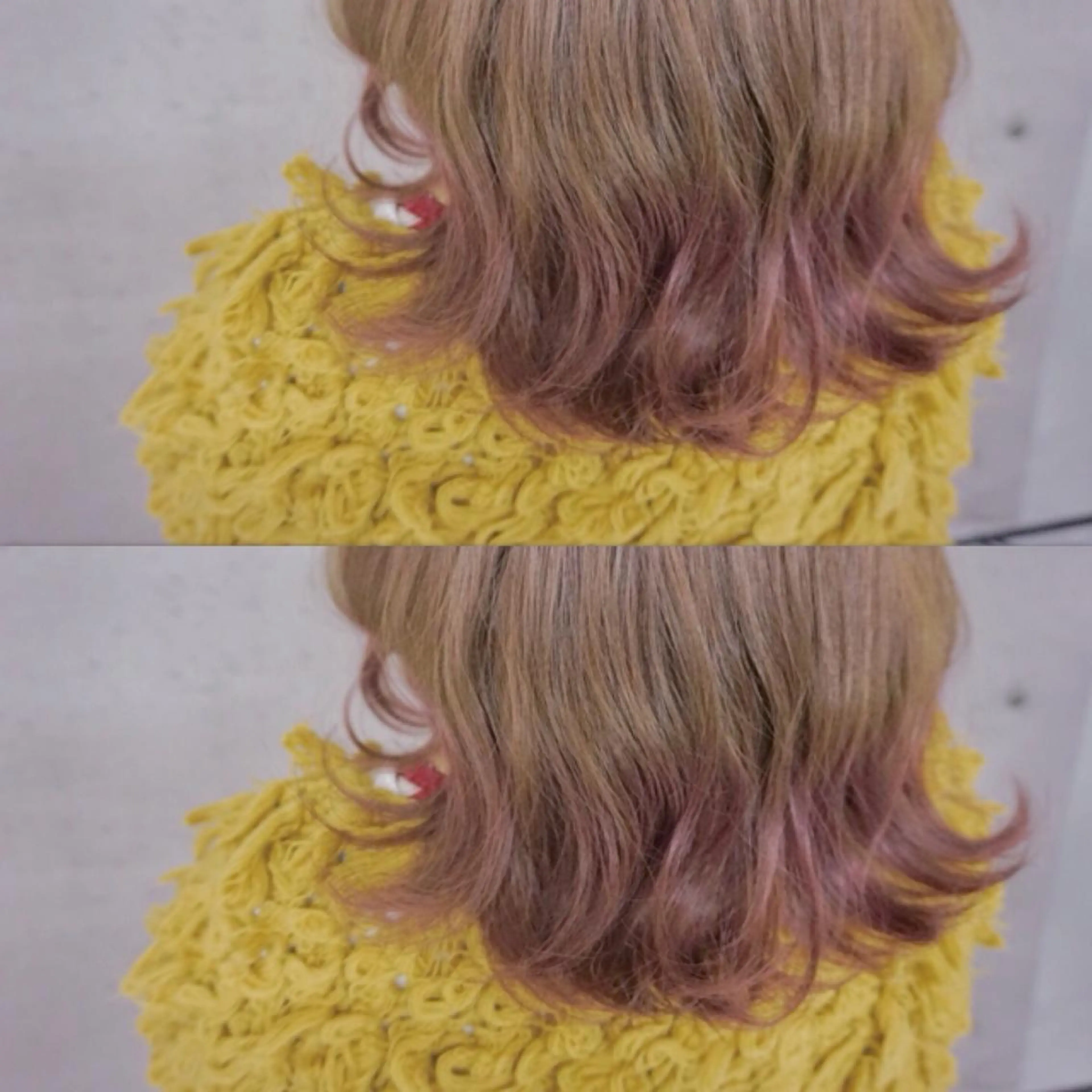 セミロング カラー ベージュカラー ピンクカラー 長井 徹行のヘアスタイル